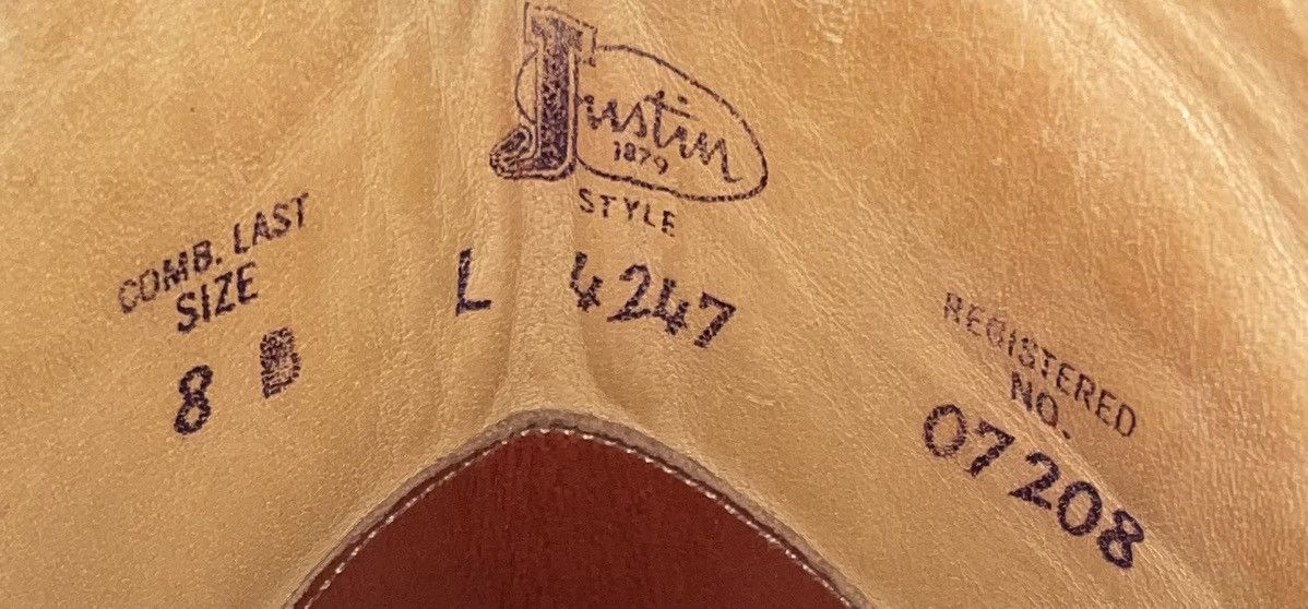 Justin Boots Mens Sz 8 Brown Leather Western Cowboy Brown