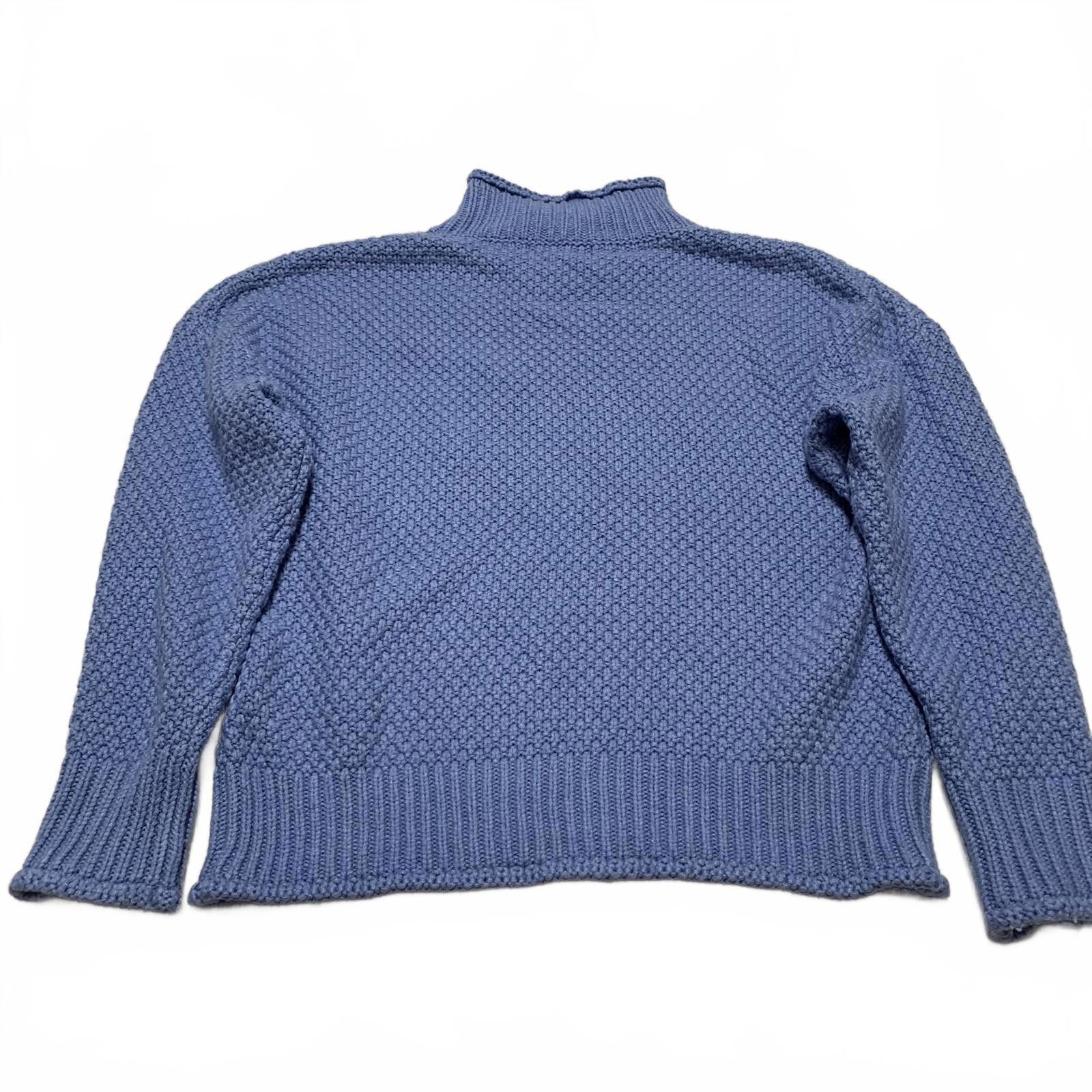 Unknown London Fashion Women's Unisex M Blue Textured Crew Neck Sweater Size US M / EU 48-50 / 2 - 2 Thumbnail