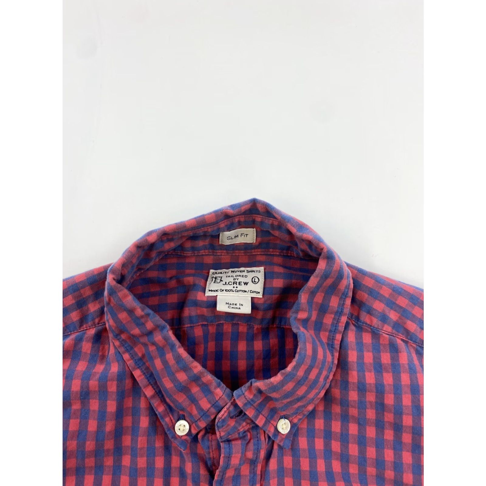 J.Crew J.CREW Button-Down Shirt Men Large Slim Fit Plaid Long Sleeve Blue Cotton Button-Up Shirt Mens Regular L Size US L / EU 52-54 / 3 - 2 Thumbnail