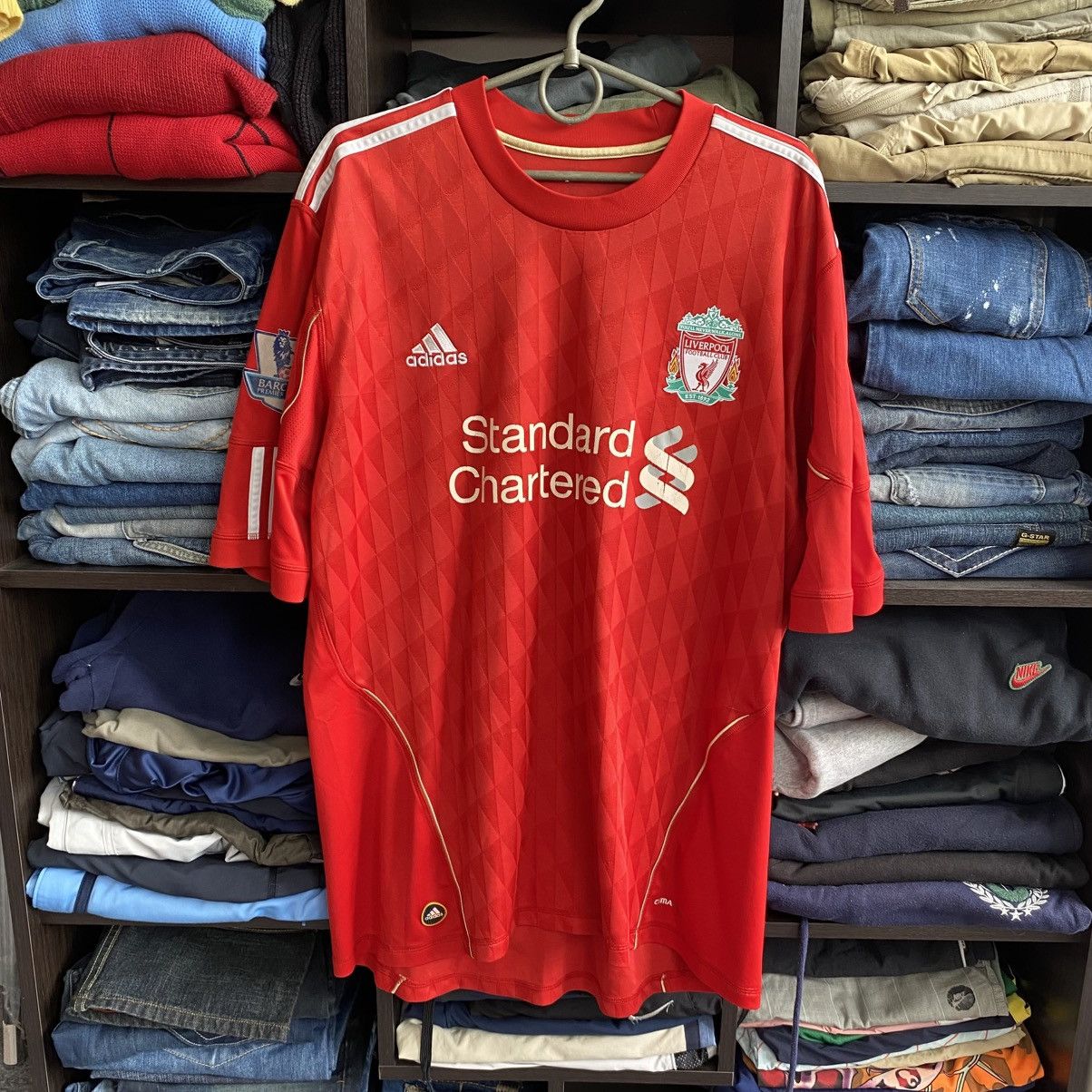 Vintage Adidas Liverpool 2010 Big Logo Home soccer jersey