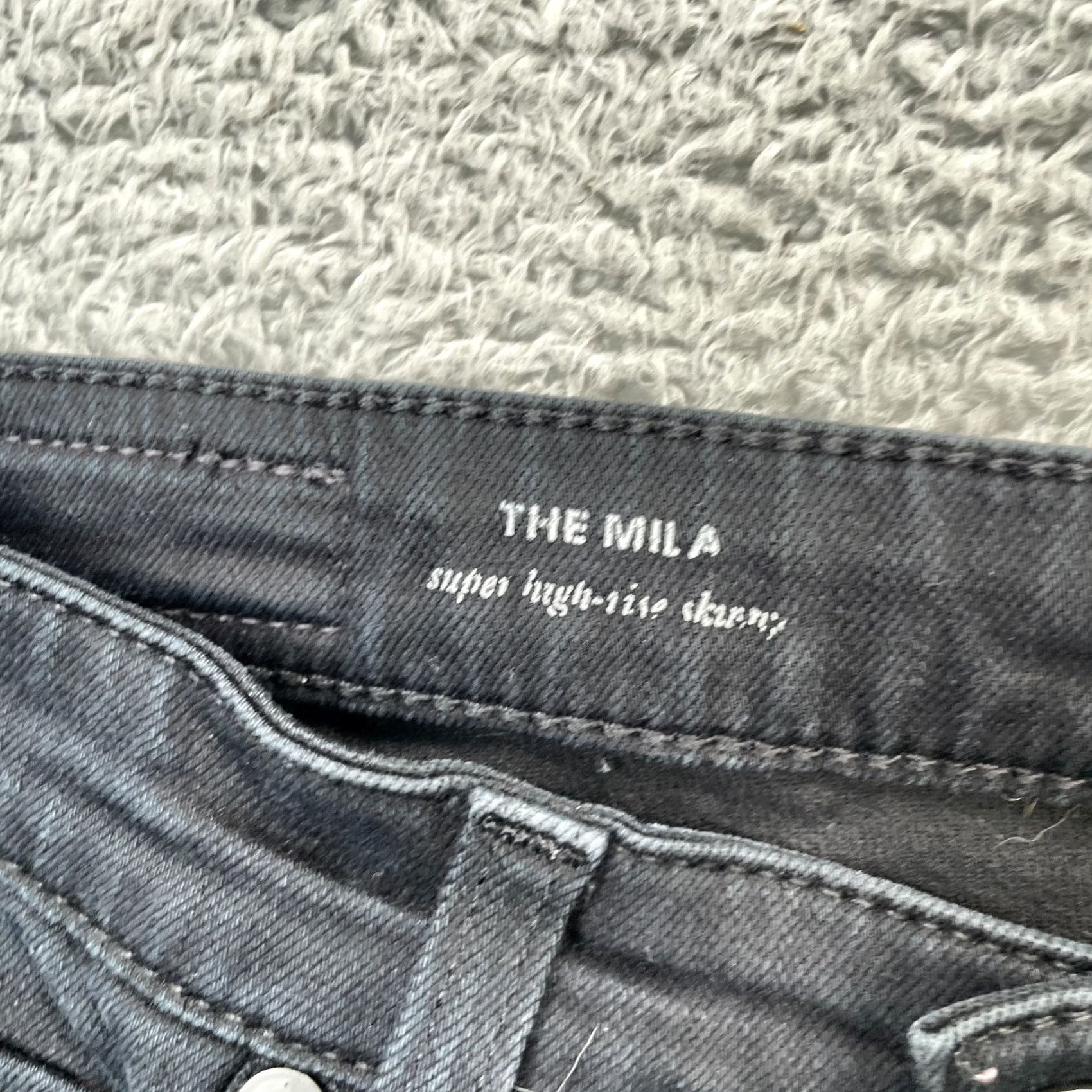 Vintage AG Adriano Goldschmied Jeans Womens 26 Black The Mila High Rise Skinny Leg Jeans Size 28" / US 6 / IT 42 - 3 Thumbnail