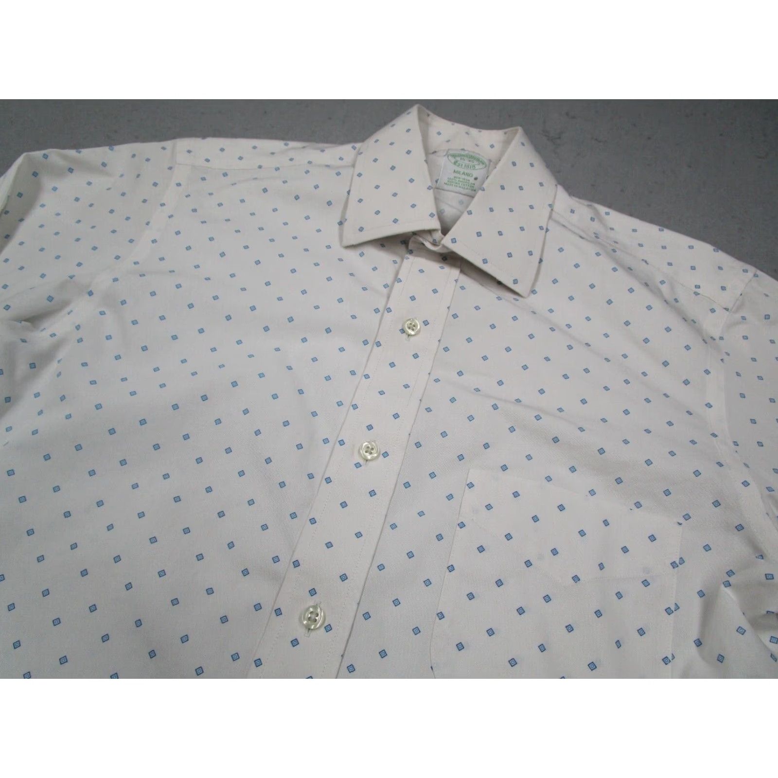 Brooks Brothers Brooks Brothers Milano Dress Shirt Mens 15 35 White Supima Non-Iron Slim Knit Button-Up Work Modern Size 34R - 2 Thumbnail