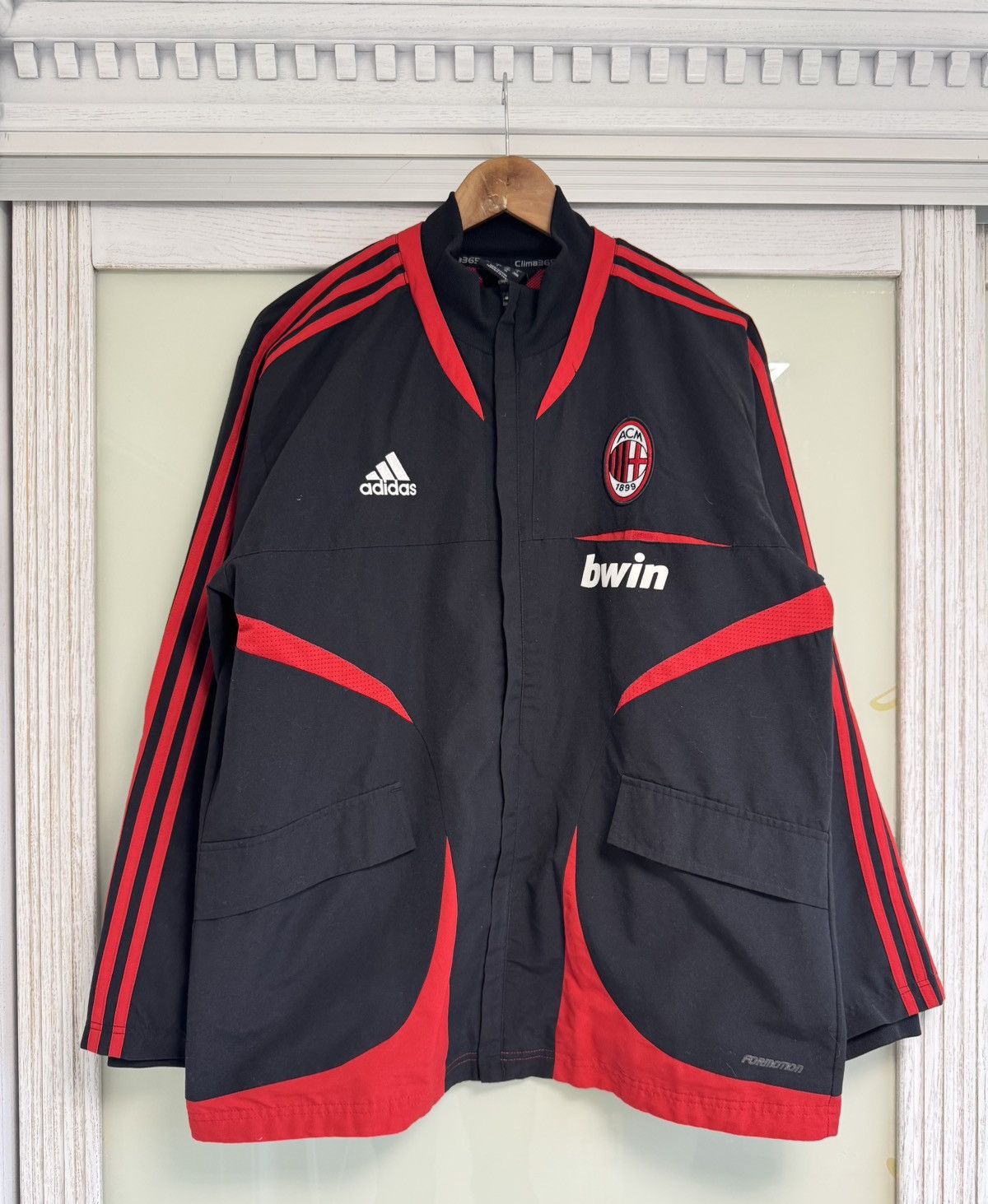 Adidas Vintage Milan 2007-2008 Soccer Track Jacket Tracksuit Top Size US L / EU 52-54 / 3 - 1 Thumbnail