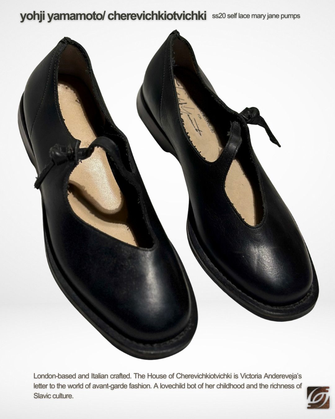 Cherevichkiotvichki × Yohji Yamamoto SS20 Self Lace Mary Jane Pumps Size US 6 / IT 36 - 1 Thumbnail