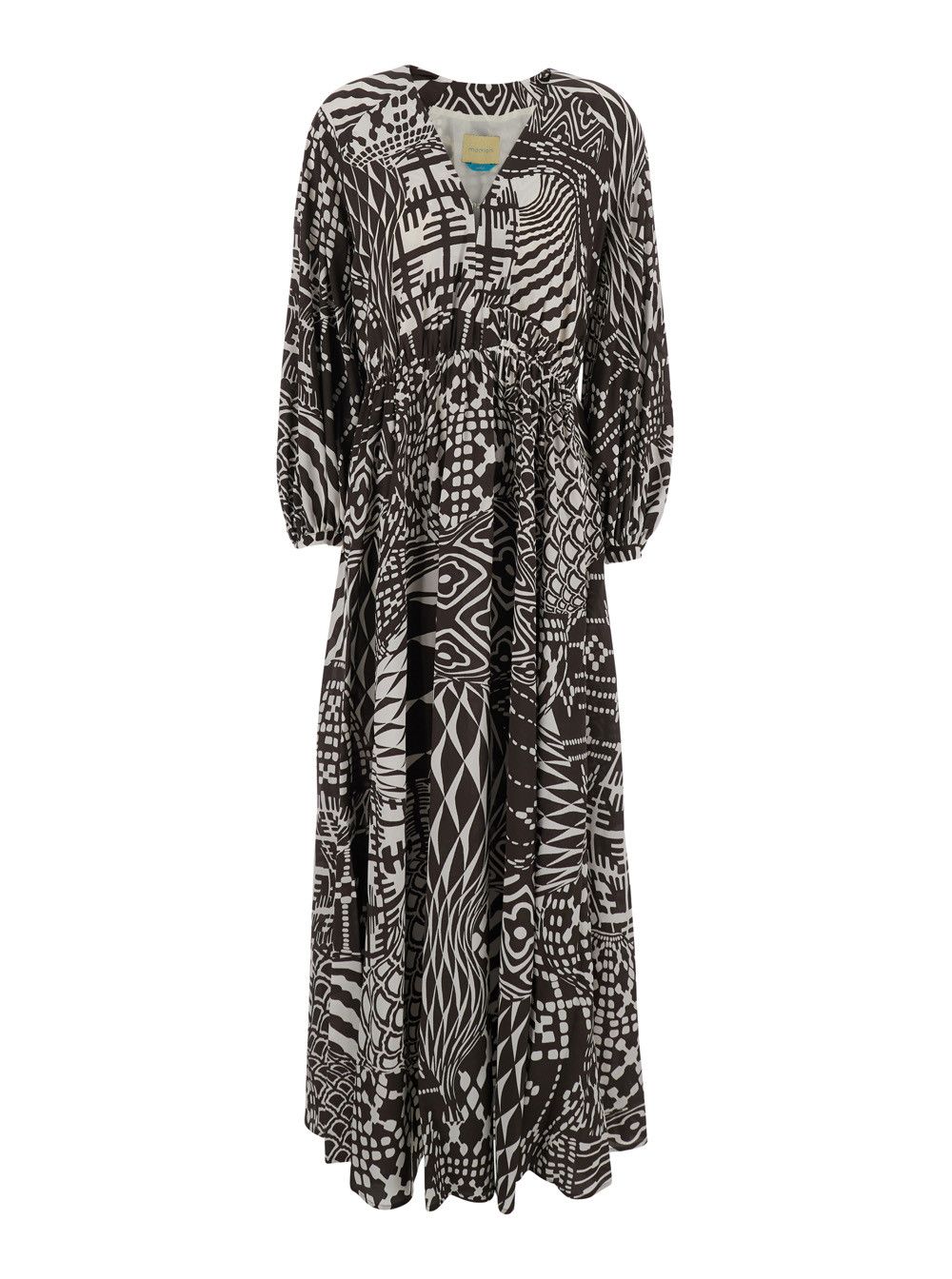 Missoni Dress 'Francisco' in Silk with V-Neck and All-Over Geometric Motif Brown Women Size M / US 6-8 / IT 42-44 - 1 Thumbnail