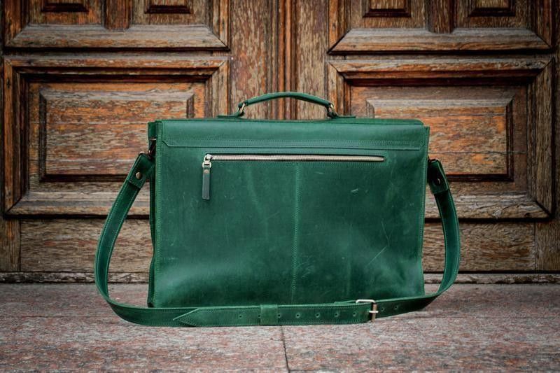 Handmade Genuine leather business men's briefcase Size ONE SIZE - 3 Thumbnail