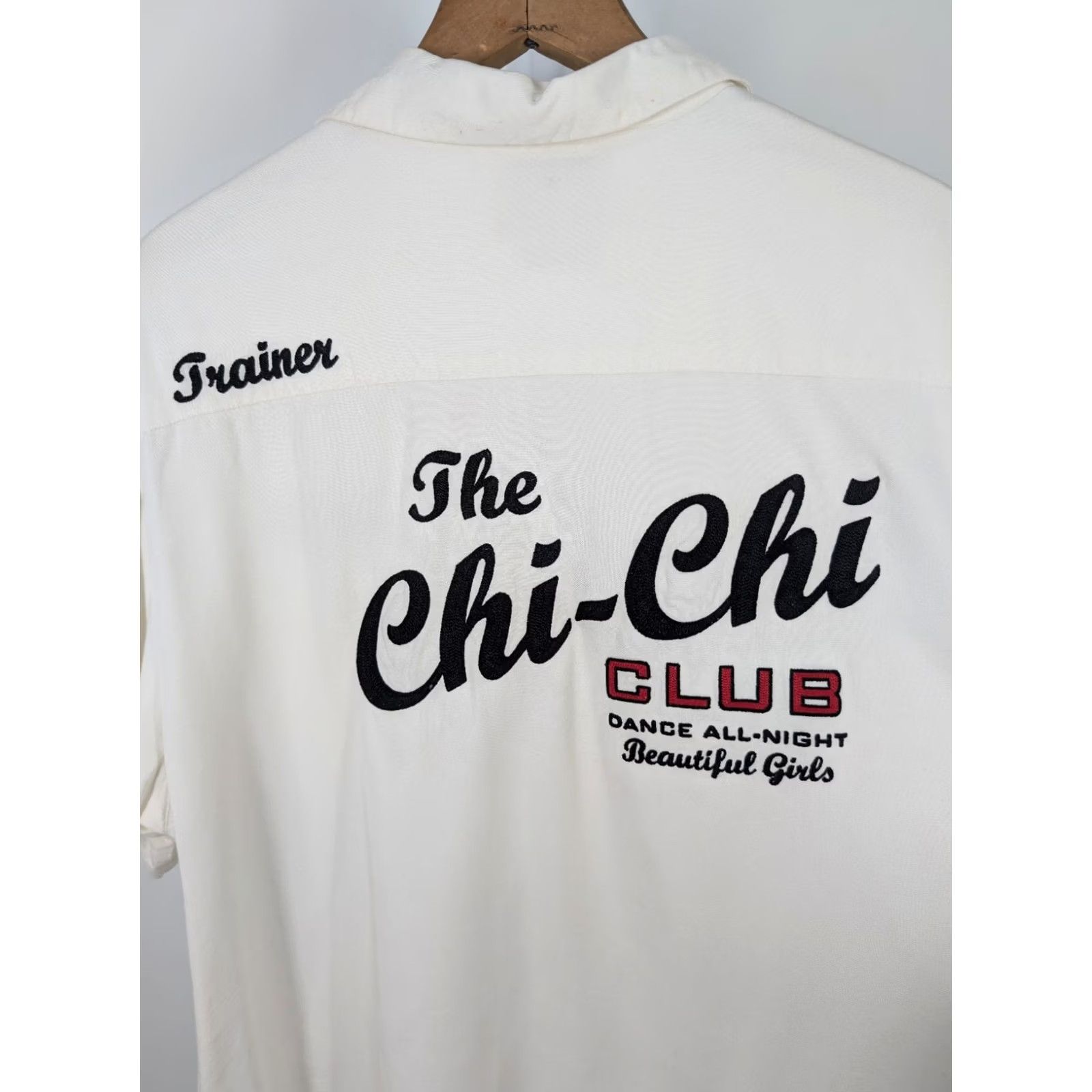 Lucky Brand VINTAGE Lucky Brand Bowling Shirt Gabardine Rayon White 90s Rockabilly 48 31" L Mens Size US L / EU 52-54 / 3 - 4 Thumbnail