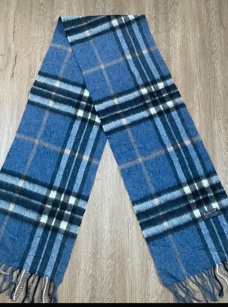 Burberry Authentic Burberrys of London LambswoolScarf Blue Nova Check Size ONE SIZE - 1 Thumbnail