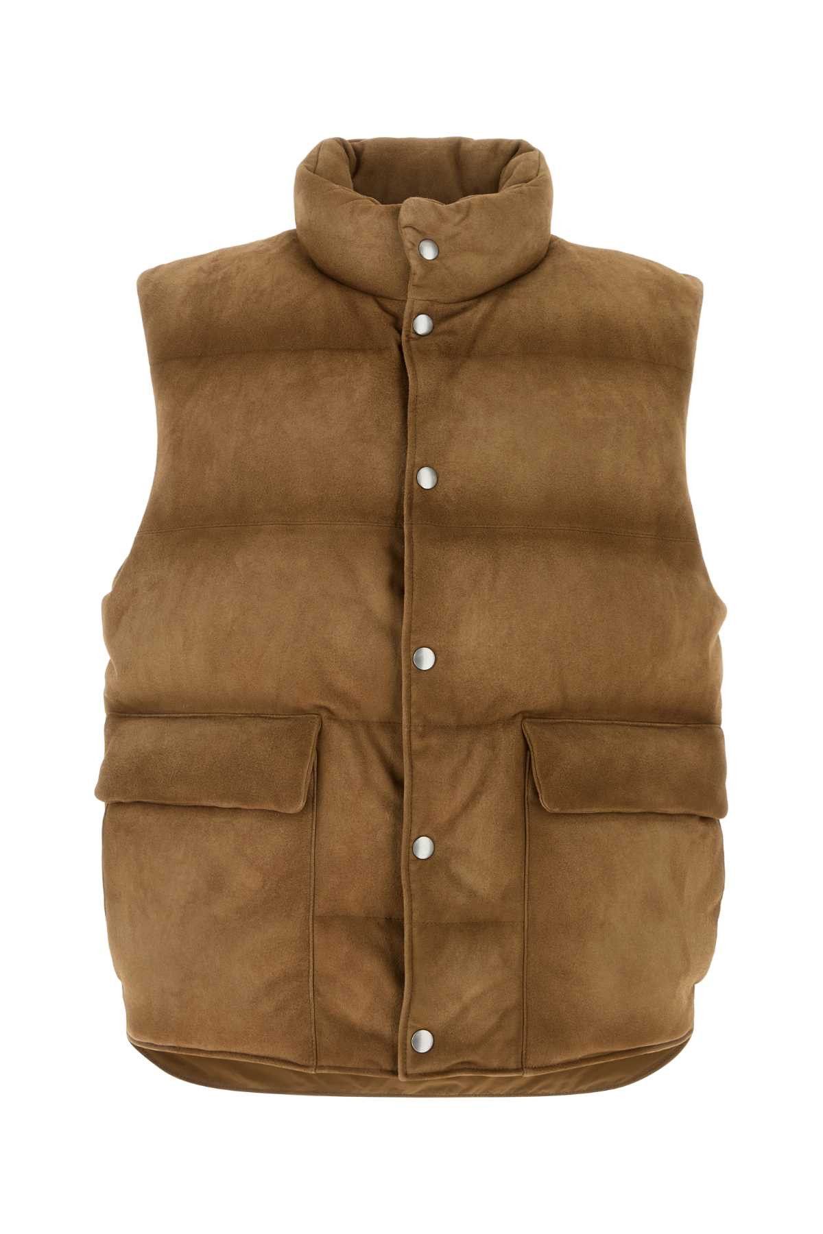 Prada Biscuit Suede Sleeveless Down Jacket Size US L / EU 52-54 / 3 - 1 Thumbnail