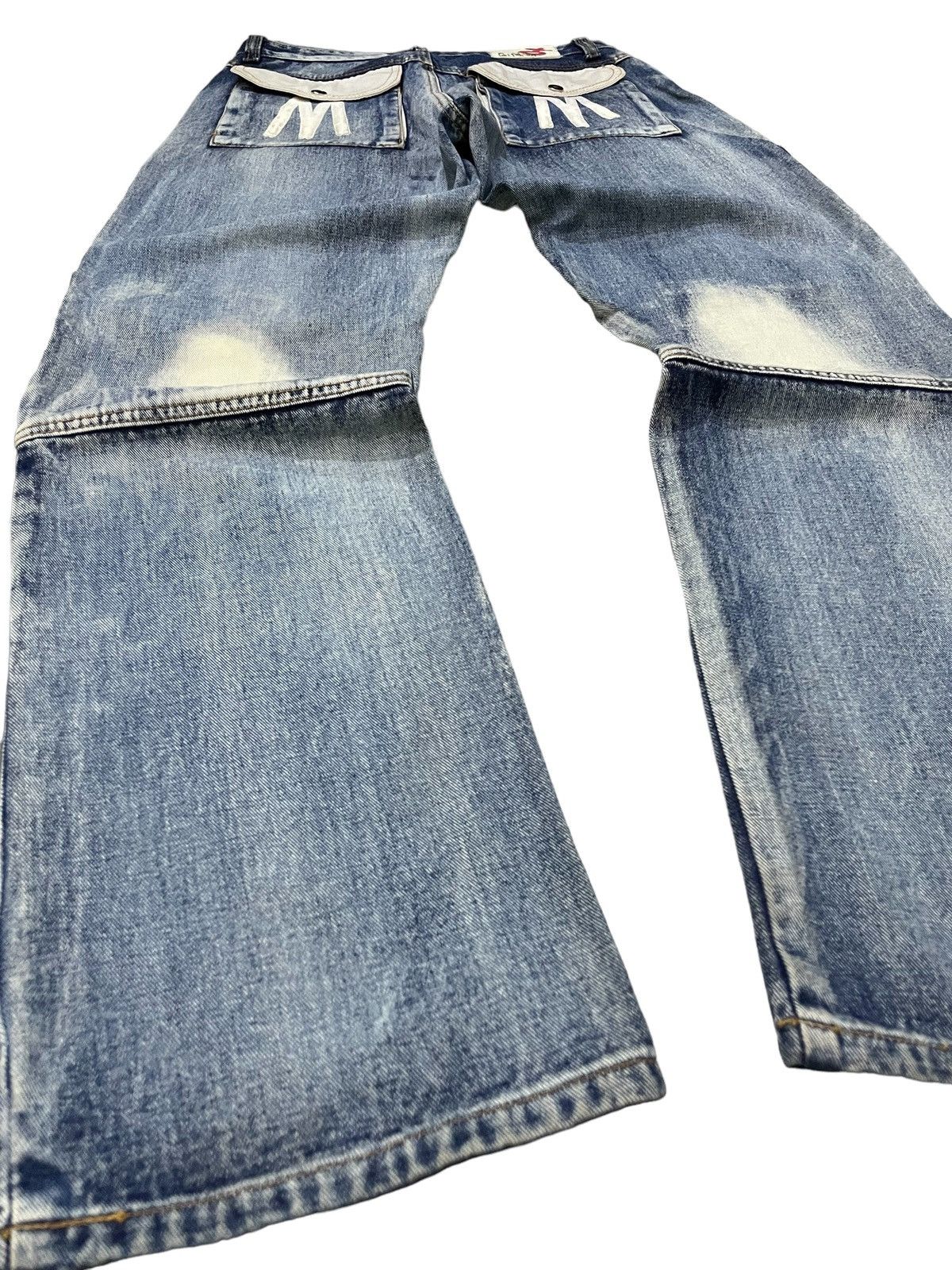 Hysteric Glamour × Japanese Brand Guwawa Japan Enzyme Wash Loose Baggy Kevlar Jeans Size US 29 - 16 Thumbnail