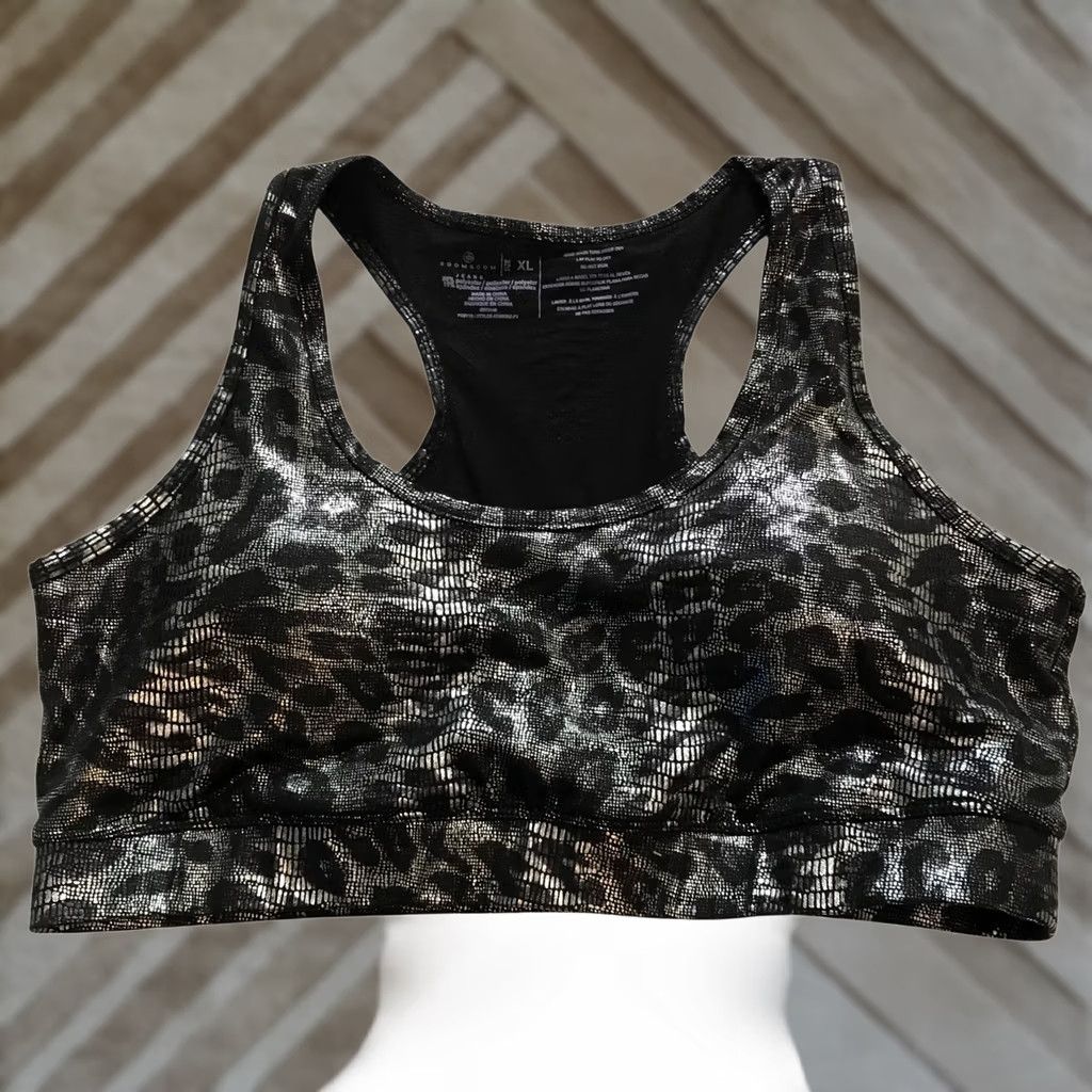 Vintage VINTAGE BOOMBOOM Athletic Leopard Print Metallic Sports Bra Racerback XL Size ONE SIZE - 1 Thumbnail