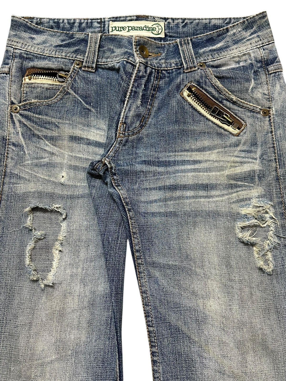 If Six Was Nine Vintage Japanese Selvedge Faded Wash Distress Baggy Jeans Size US 31 - 5 Thumbnail