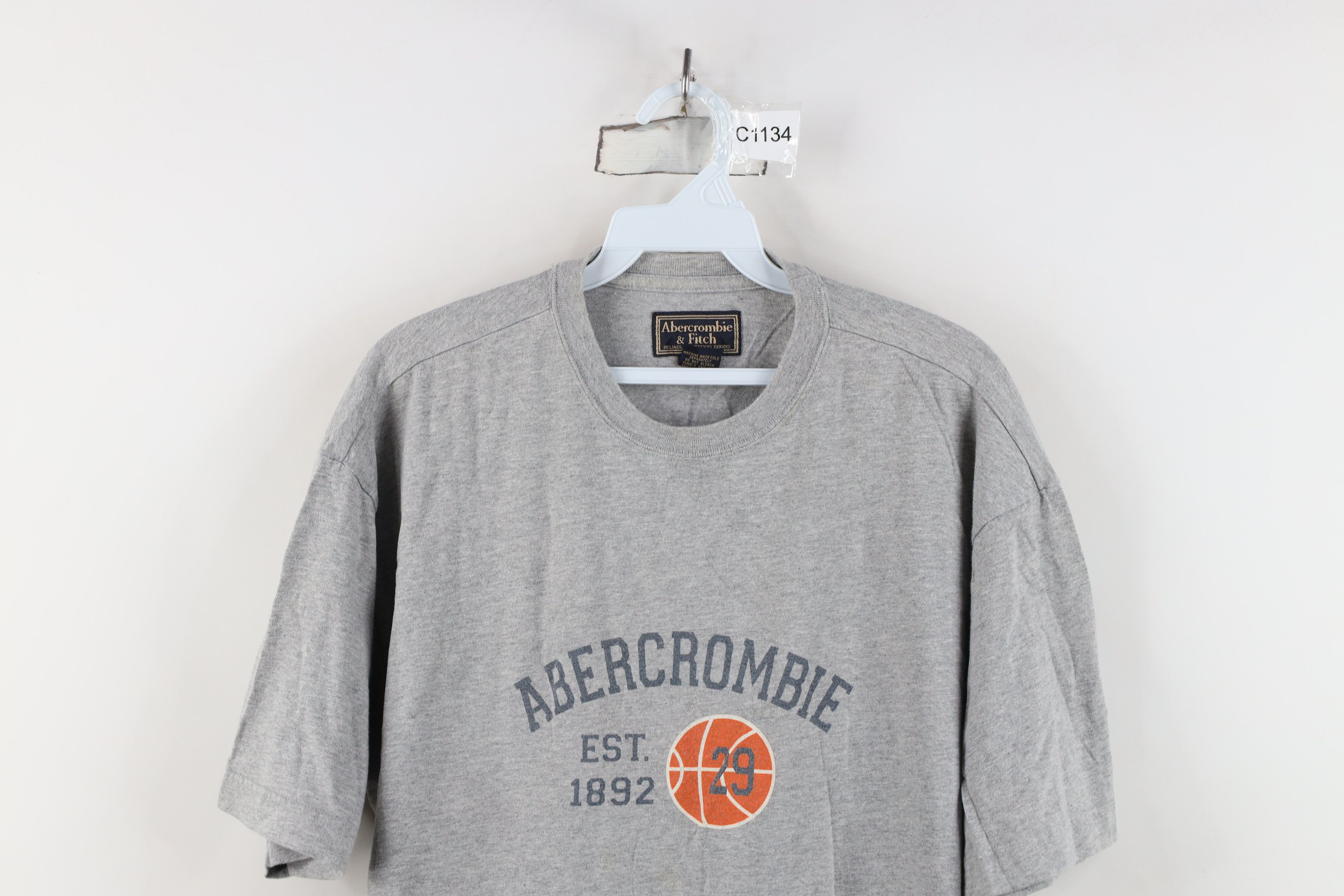 Abercrombie & Fitch Vintage 90s Abercrombie & Fitch Basketball T-Shirt Gray USA Size US L / EU 52-54 / 3 - 2 Thumbnail