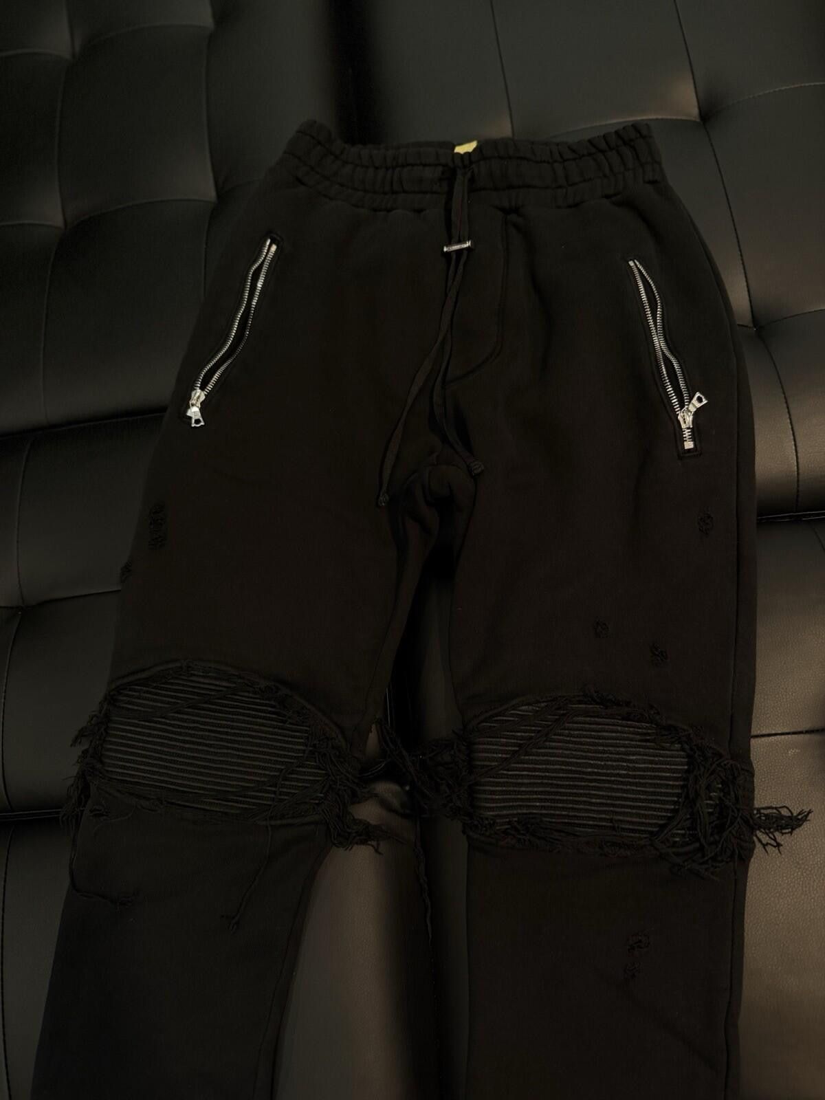 Amiri AMIRI Black Distressed Sweatpants Men’s Size XS Size US 28 / EU 44 - 5 Thumbnail