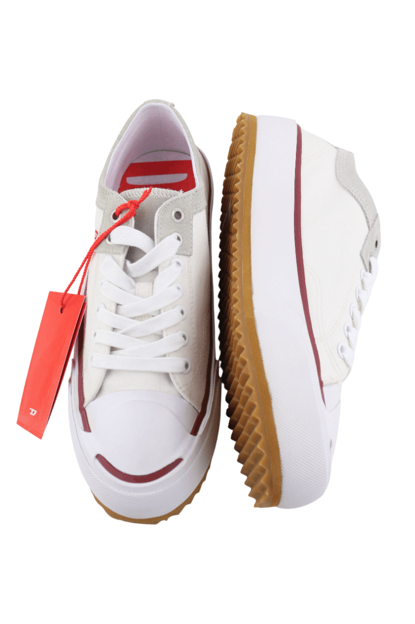 Diesel S-PRINCIPIA LOW EU41 White Lace Low Top Logo 40550 Size US 8.5 / EU 41-42 - 6 Thumbnail
