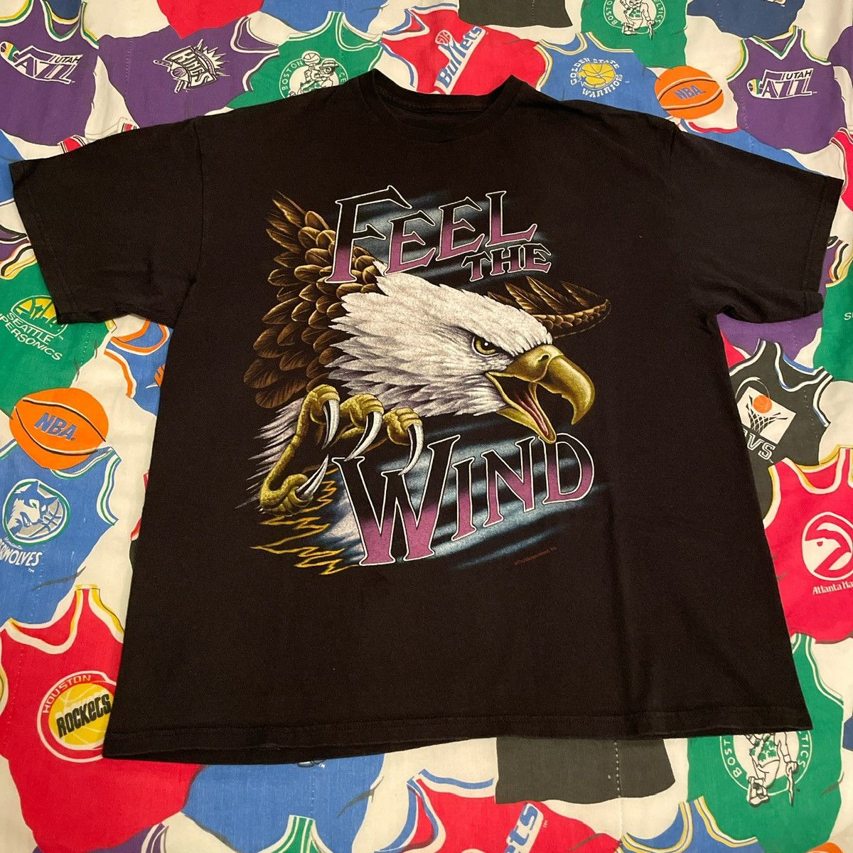 Vintage Vintage Y2K Eagle Feel The Wind Nature Wilderness Tee Size US L / EU 52-54 / 3 - 1 Thumbnail