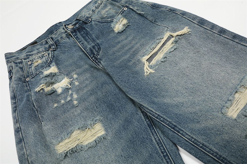 Japanese Brand × Jean Men's distressed loose punk heavy washed ripped jeans Size US 32 / EU 48 - 4 Thumbnail
