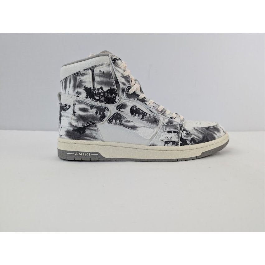 Amiri o1rshd1 Tie Dye Skel Hi Top Sneakers in Grey Size US 13 / EU 46 - 4 Thumbnail