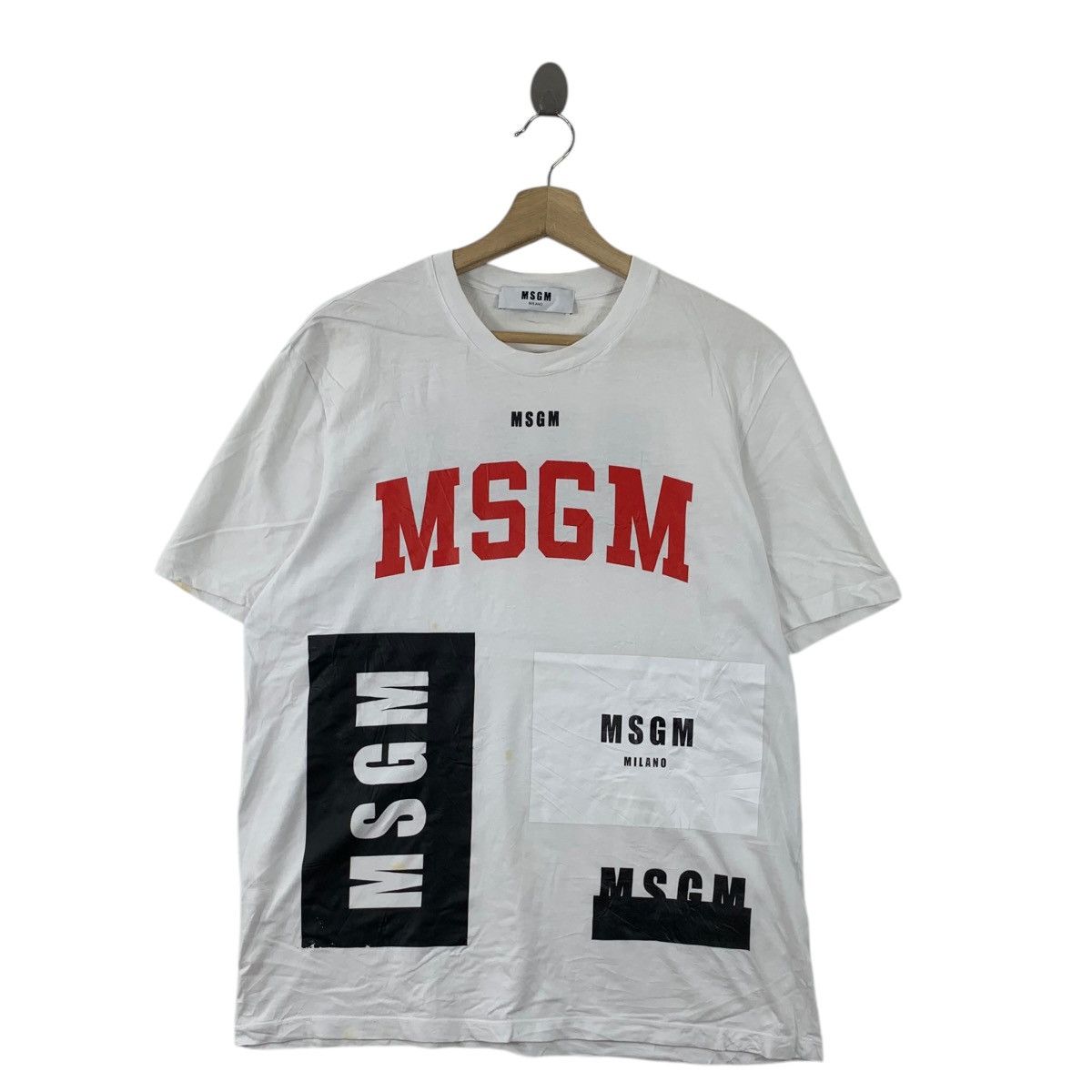MSGM MADE IN ITALY エムエムジーエムイタリア手書きTシャツ Amazon.co.jp: (エムエスジーエム)MSGM 手書きタイプロゴ T