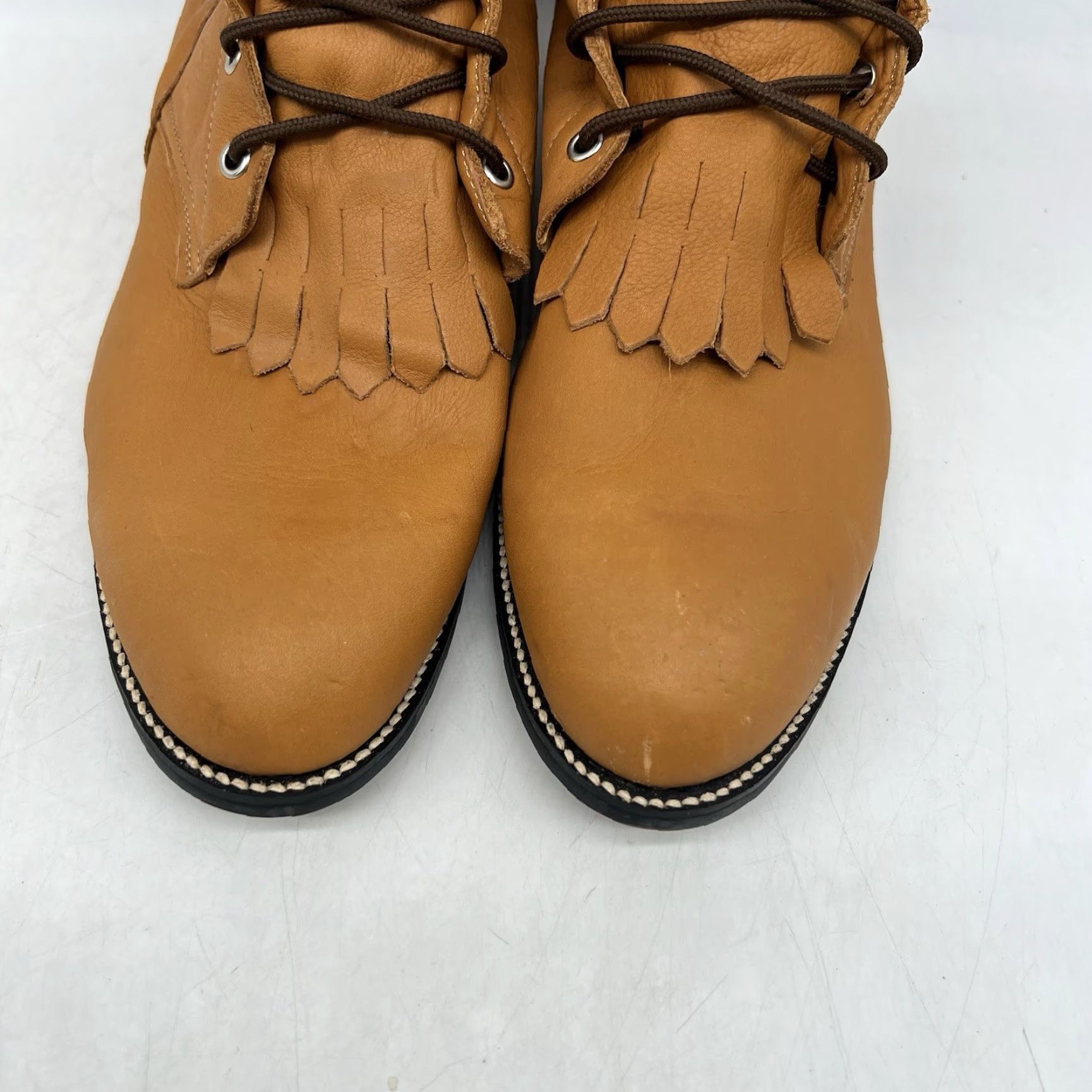 Justin Boots VINTAGE Justin Boots Western Boots Mens Size 12 D Leather Brown Ankle Lace Cowboy 90s Size US 12 / EU 45 - 2 Thumbnail