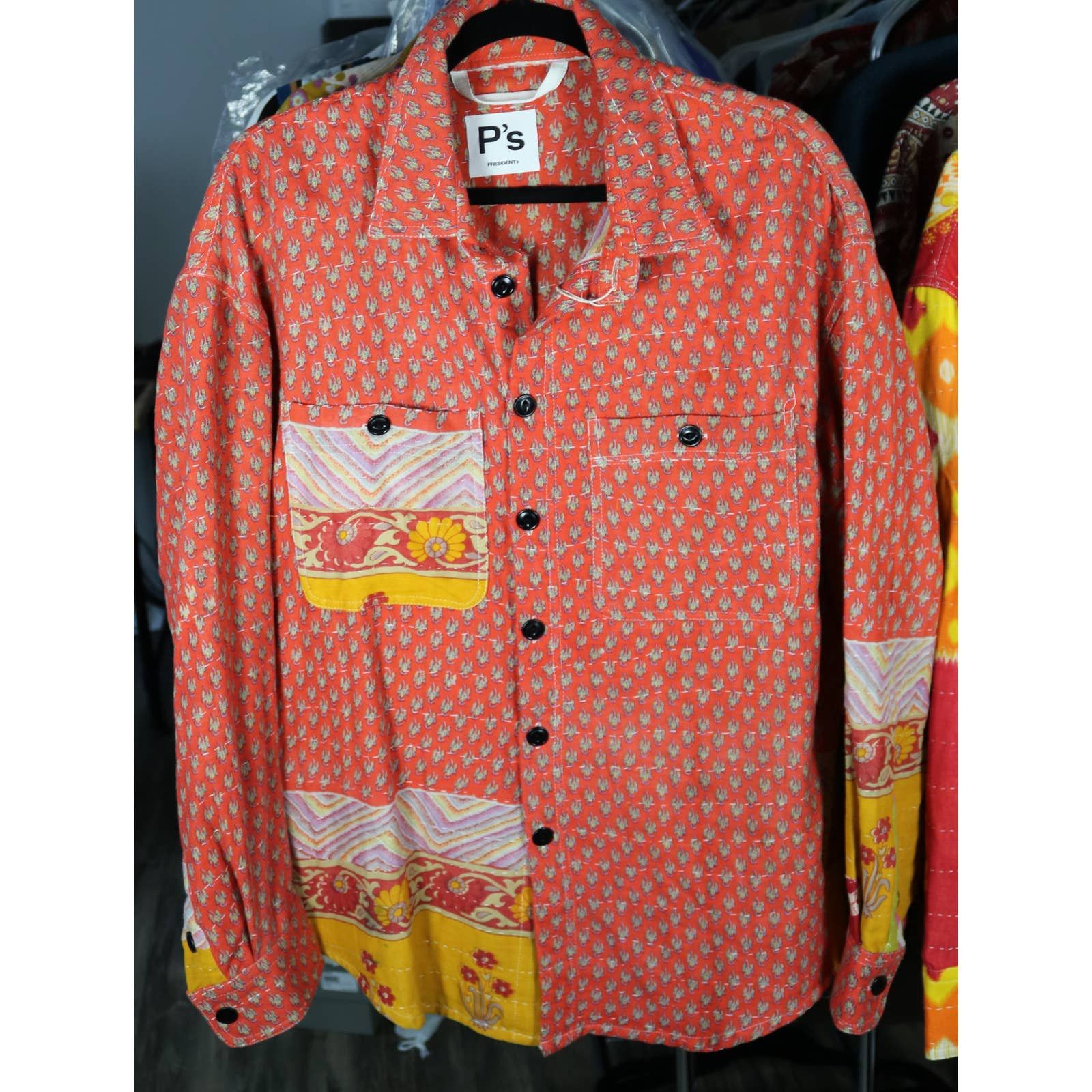 image of Presidents President's Tuscany One Of A Kind Hand Stitched Samui Shirt in Red, Men's (Size Medium)