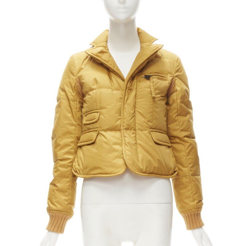 Dsquared2 DSQUARED2 mustard white goose down padded 3-pocket blazer jacket IT38 XS Size XS / US 0-2 / IT 36-38 - 1 Thumbnail