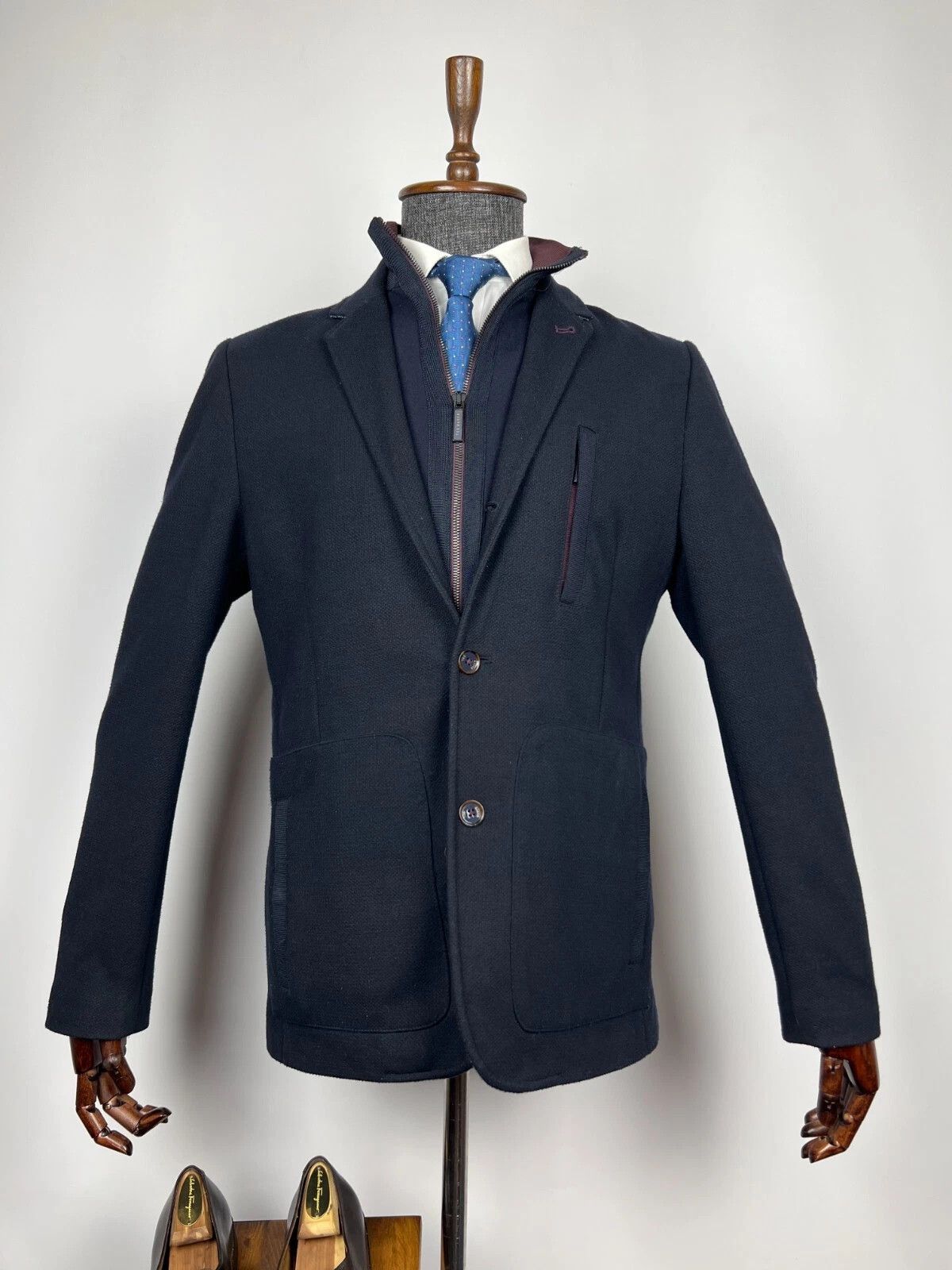 Ted Baker Ted Baker London Black Removable Lining Two Button Jacket Size US XL / EU 56 / 4 - 2 Thumbnail