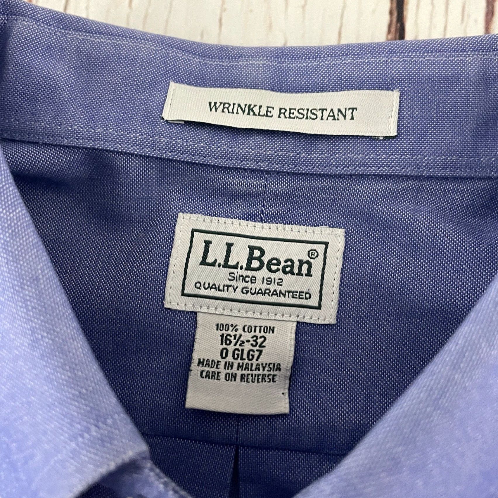 Vintage L.L. Bean Shirt Button-Up Long Sleeve Wrinkle Resistant Blue Mens 16.5-32 Regular Size US XL / EU 56 / 4 - 2 Thumbnail