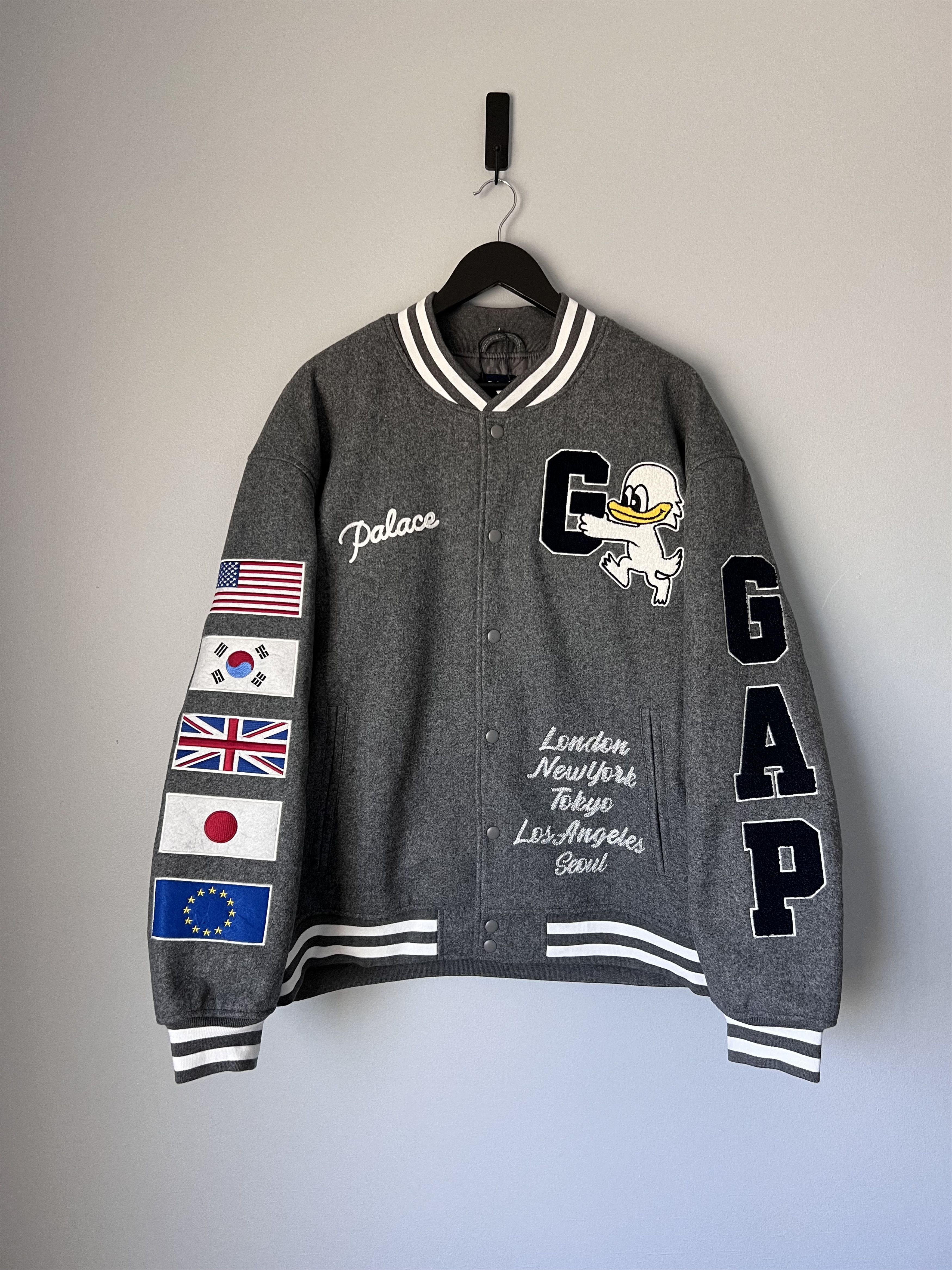 Gap Palace 2024SS x Gap varsity jacket gray sz L | Grailed