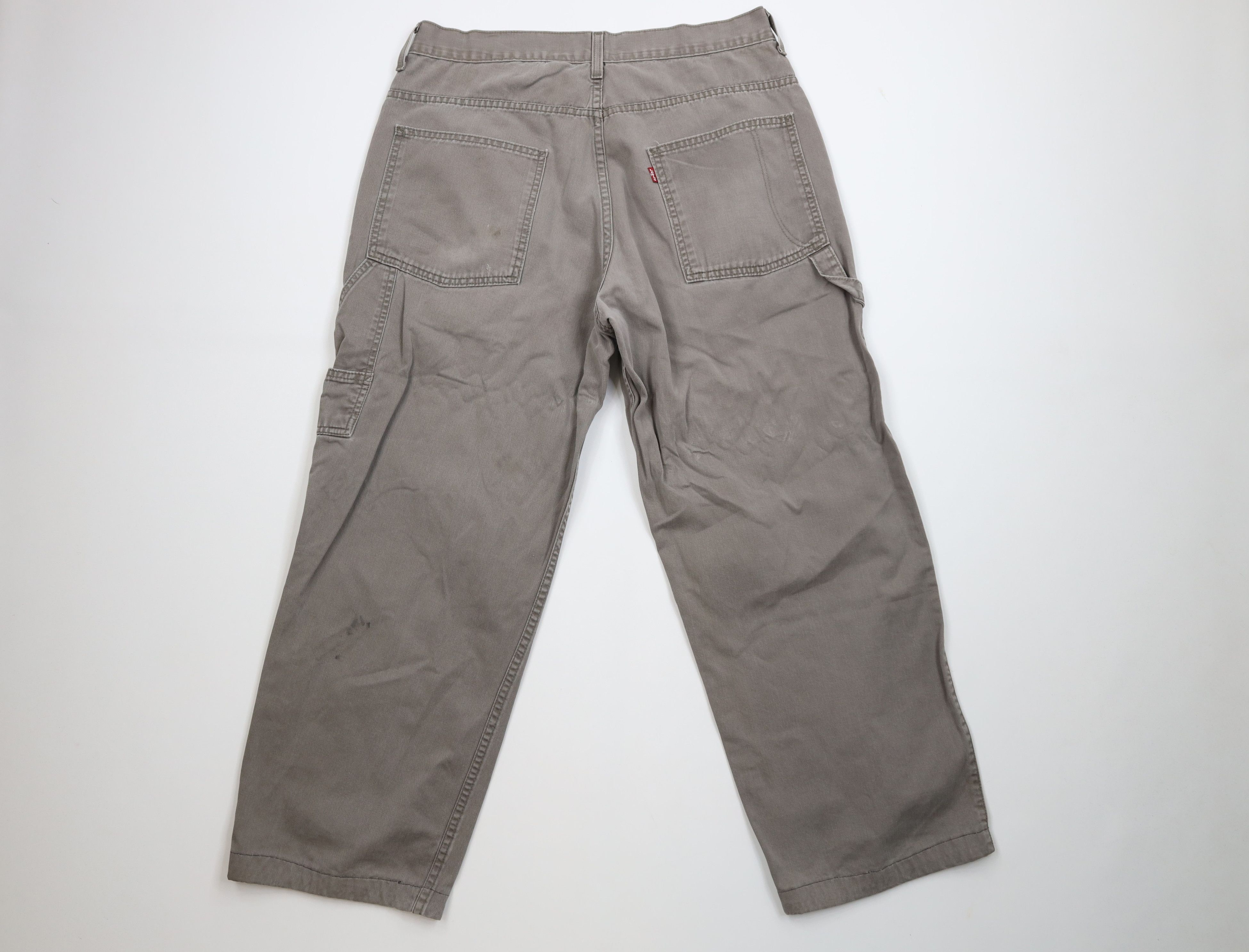 Levi's Vintage 90s Levis Baggy Wide Leg Dungaree Pants Gray Cotton Size US 34 / EU 50 - 12 Thumbnail