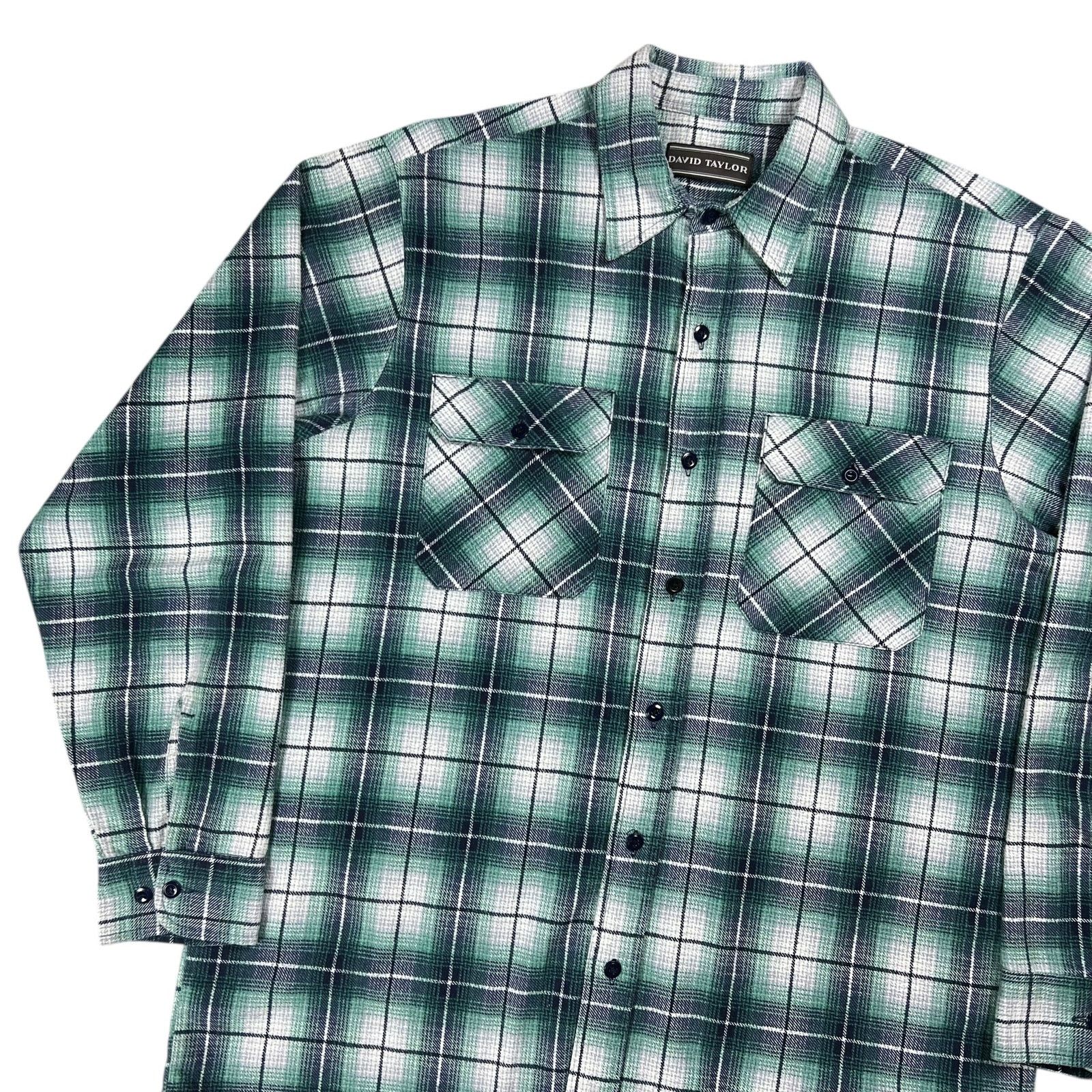 David Taylor × Vintage Vintage David Taylor green plaid cotton flannel button up Size US XL / EU 56 / 4 - 4 Thumbnail
