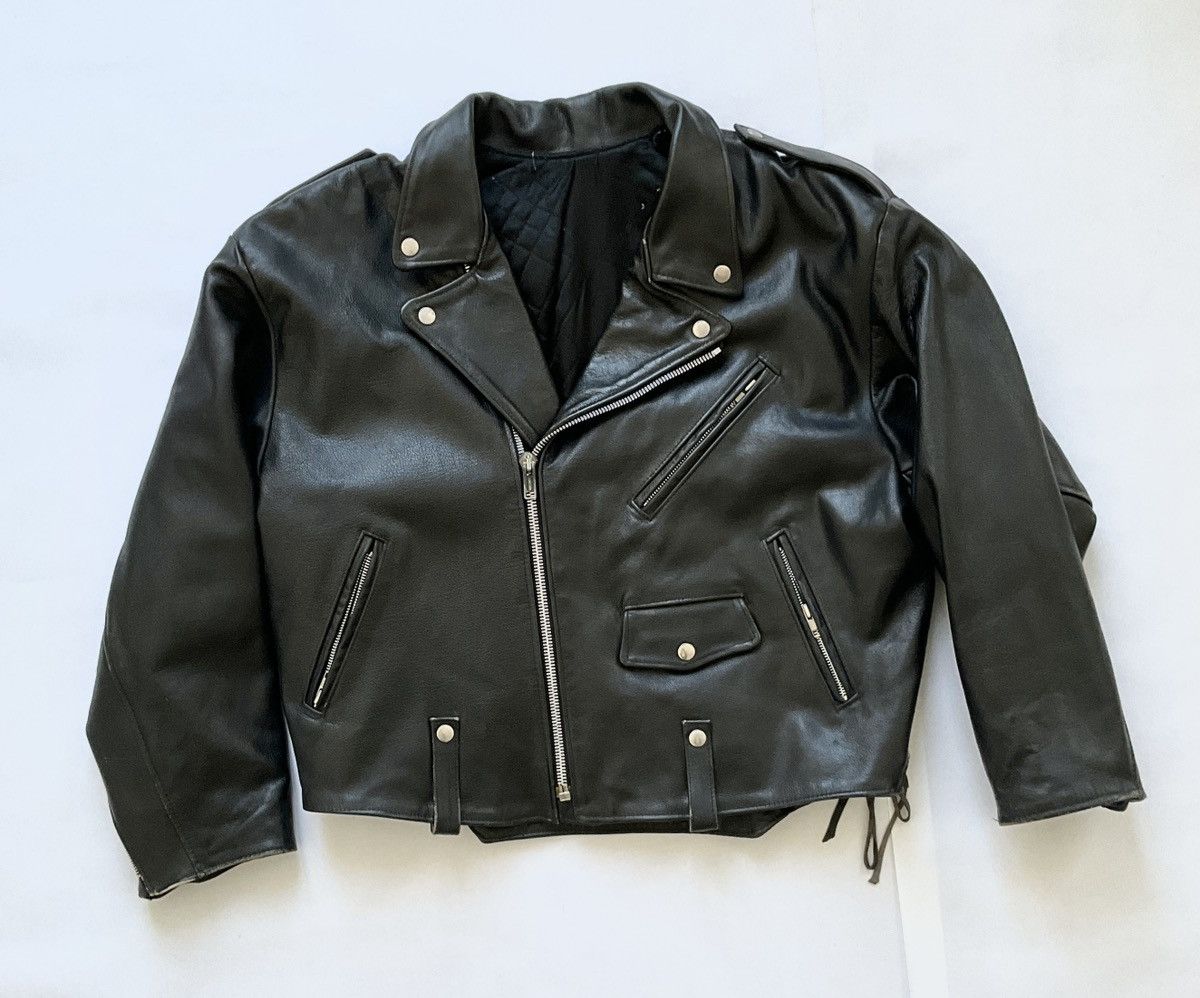 Vintage Vintage black leather perfecto Size US XL / EU 56 / 4 - 1 Thumbnail