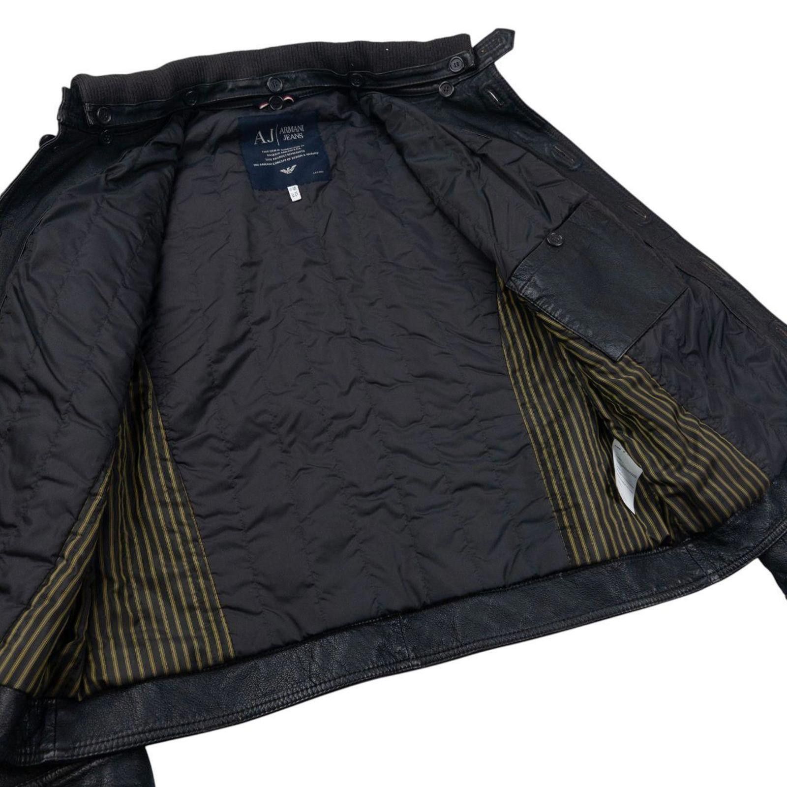 Armani Vintage 2000s Armani Jeans Button Up Leather Jacket Size M Size US M / EU 48-50 / 2 - 4 Thumbnail