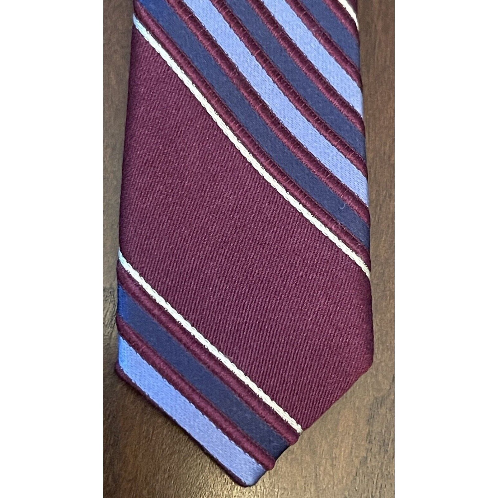 Jones New York Jones New York Burgundy Blue Hand Made Silk Made In China Size ONE SIZE - 6 Thumbnail