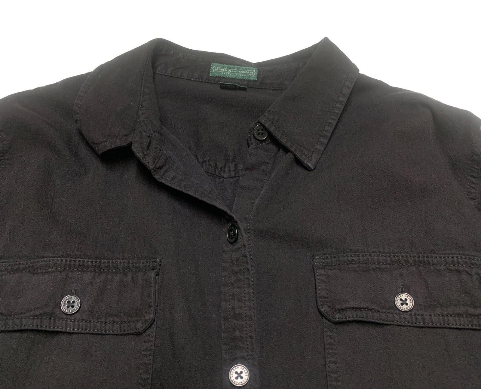 Other Lauren Jeans Co Mens 3X Black Military Shirt Shacket Cotton Size 3XL / US 20-22 - 3 Thumbnail