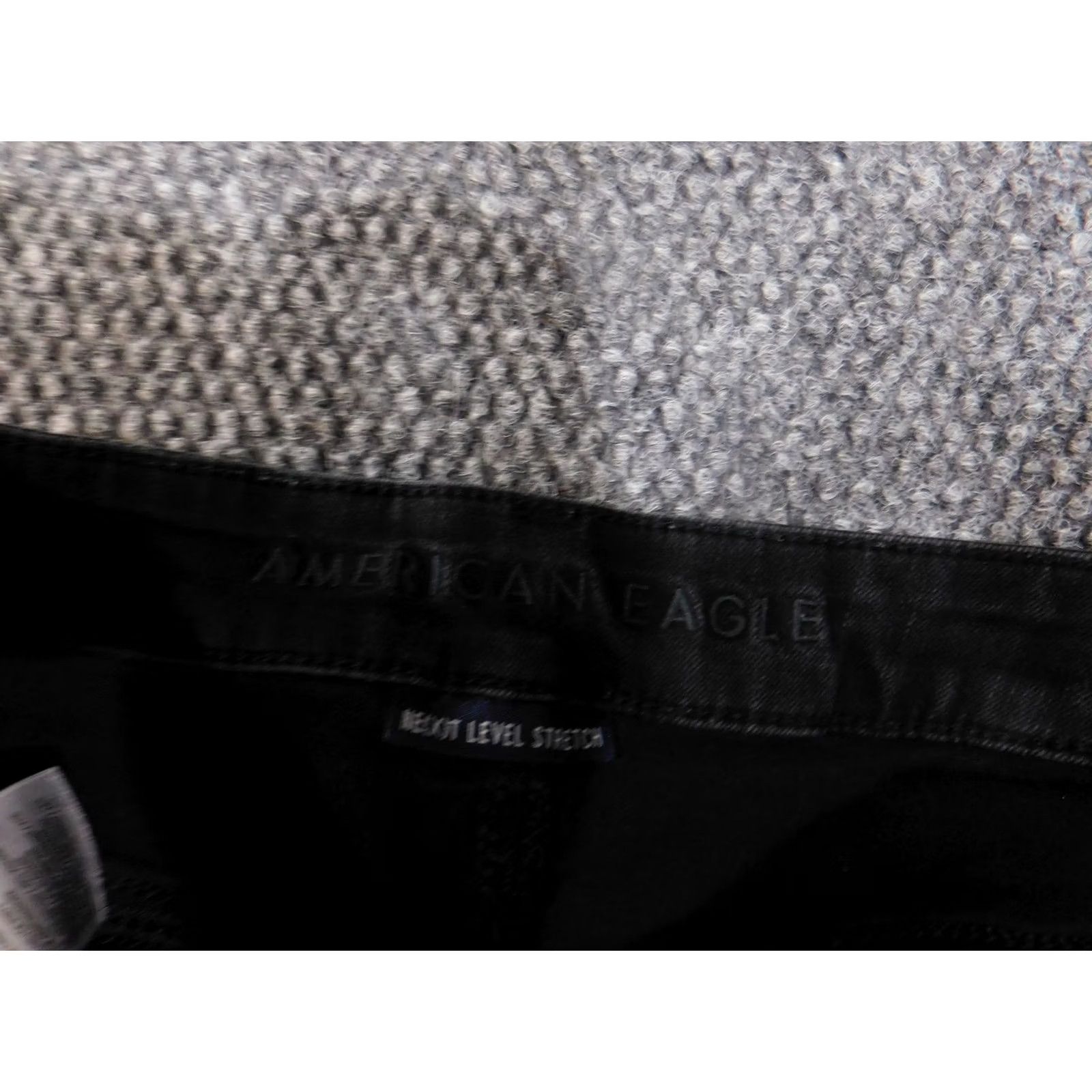 Vintage American Eagle Jeans Womens 10 Black High Rise Jegging Distressed Frayed Hem Size 32" / US 10 / IT 46 - 3 Thumbnail