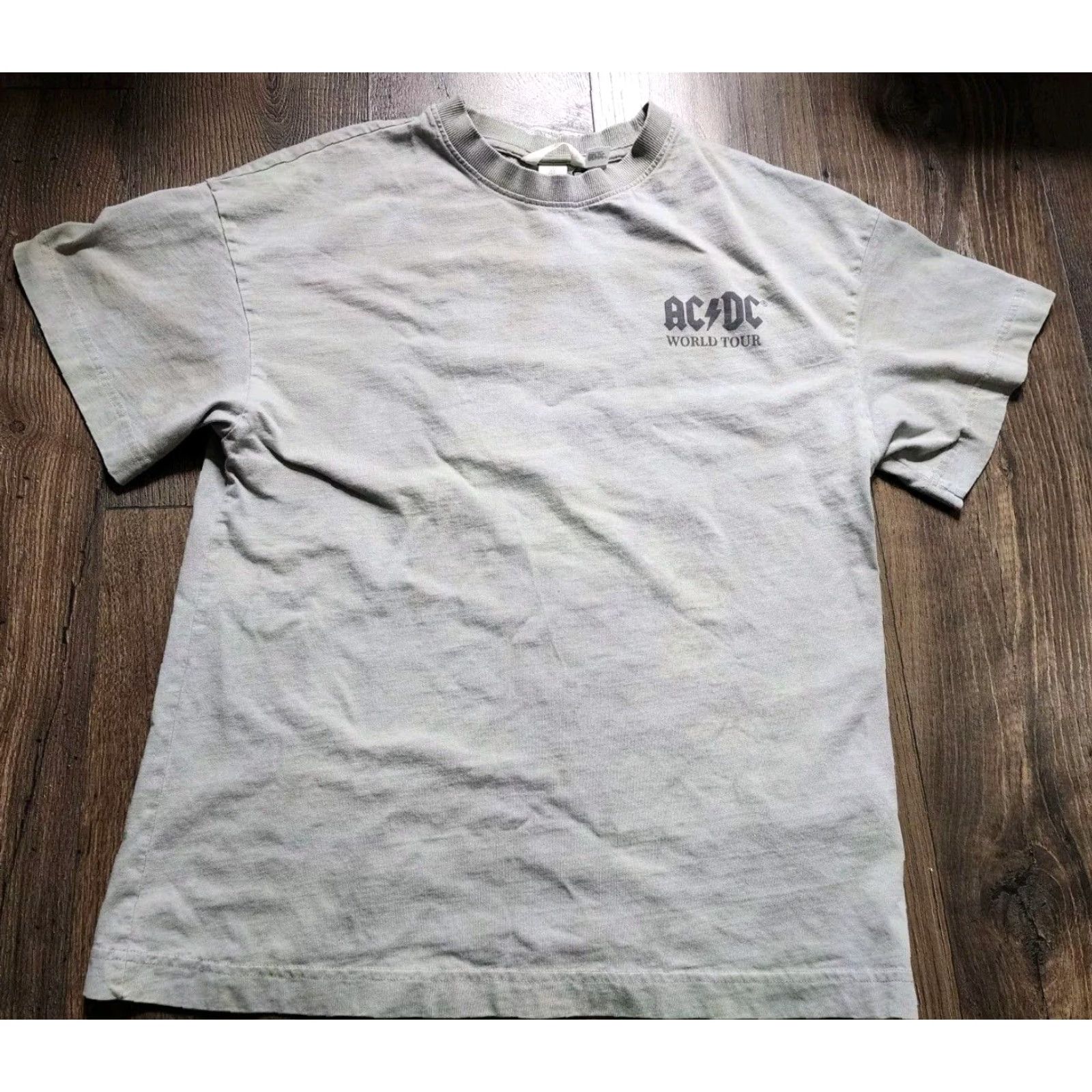 H&M Men's T-Shirt H&M Short Sleeve Crew Neck Green Double-Sided World Tour AC/DC Music Band Shirt Small Size US S / EU 44-46 / 1 - 2 Thumbnail