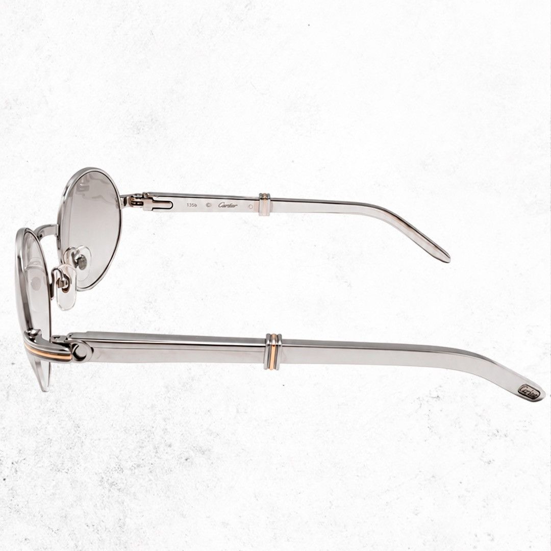 Cartier Cartier Paris 135b Sunglasses Silver Oval Frame Tinted Lenses Size ONE SIZE - 5 Thumbnail