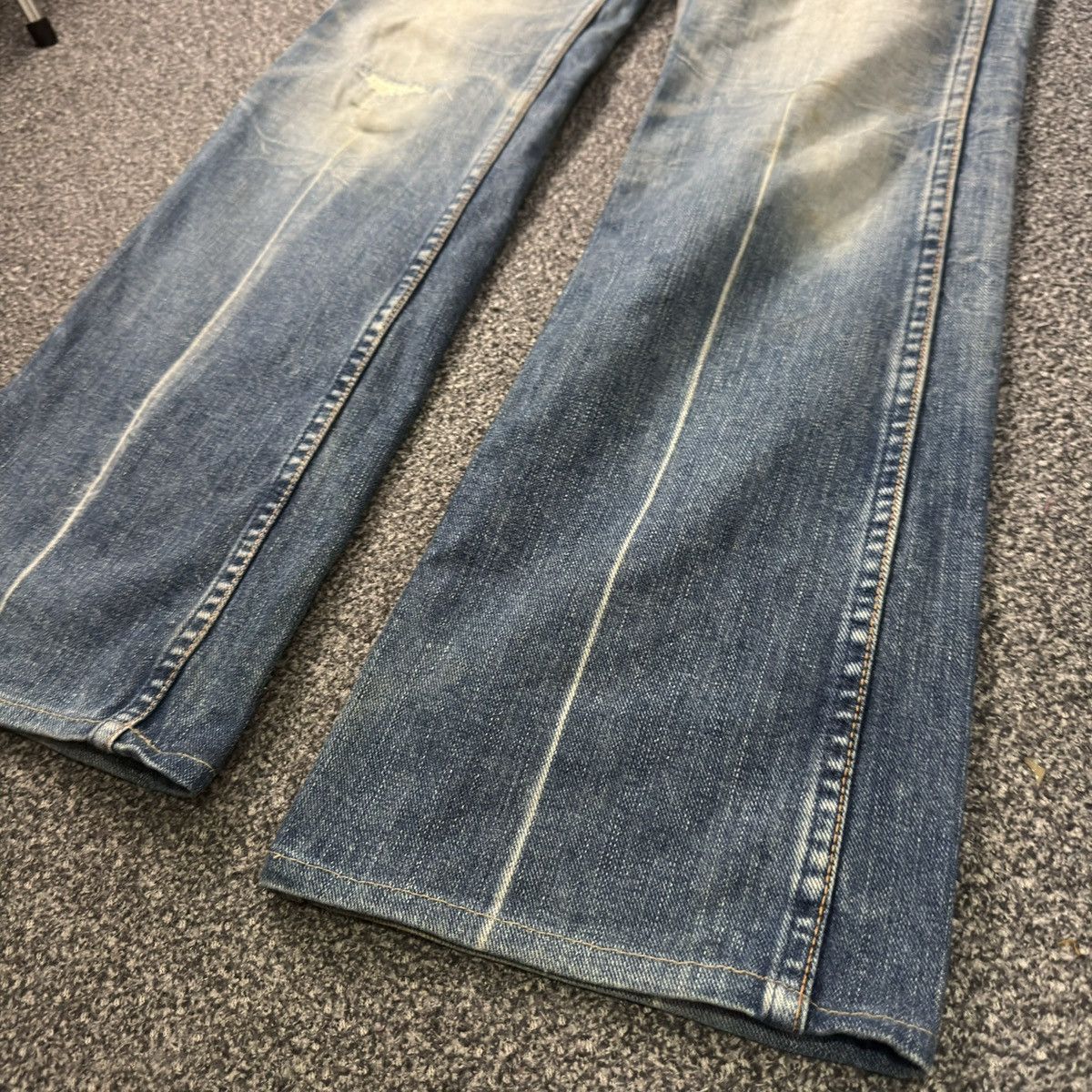 Beauty Beast Vintage 80s Flared Wrangler Distressed Denim Stranger Things Size US 28 / EU 44 - 5 Thumbnail
