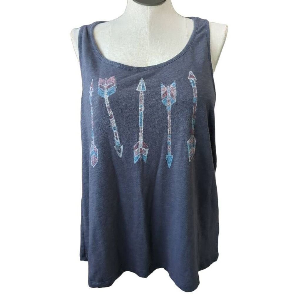 Torrid Torrid 1X Arrow Print Racerback Tank Top Heather Gray Size XL / US 12-14 / IT 48-50 - 1 Thumbnail