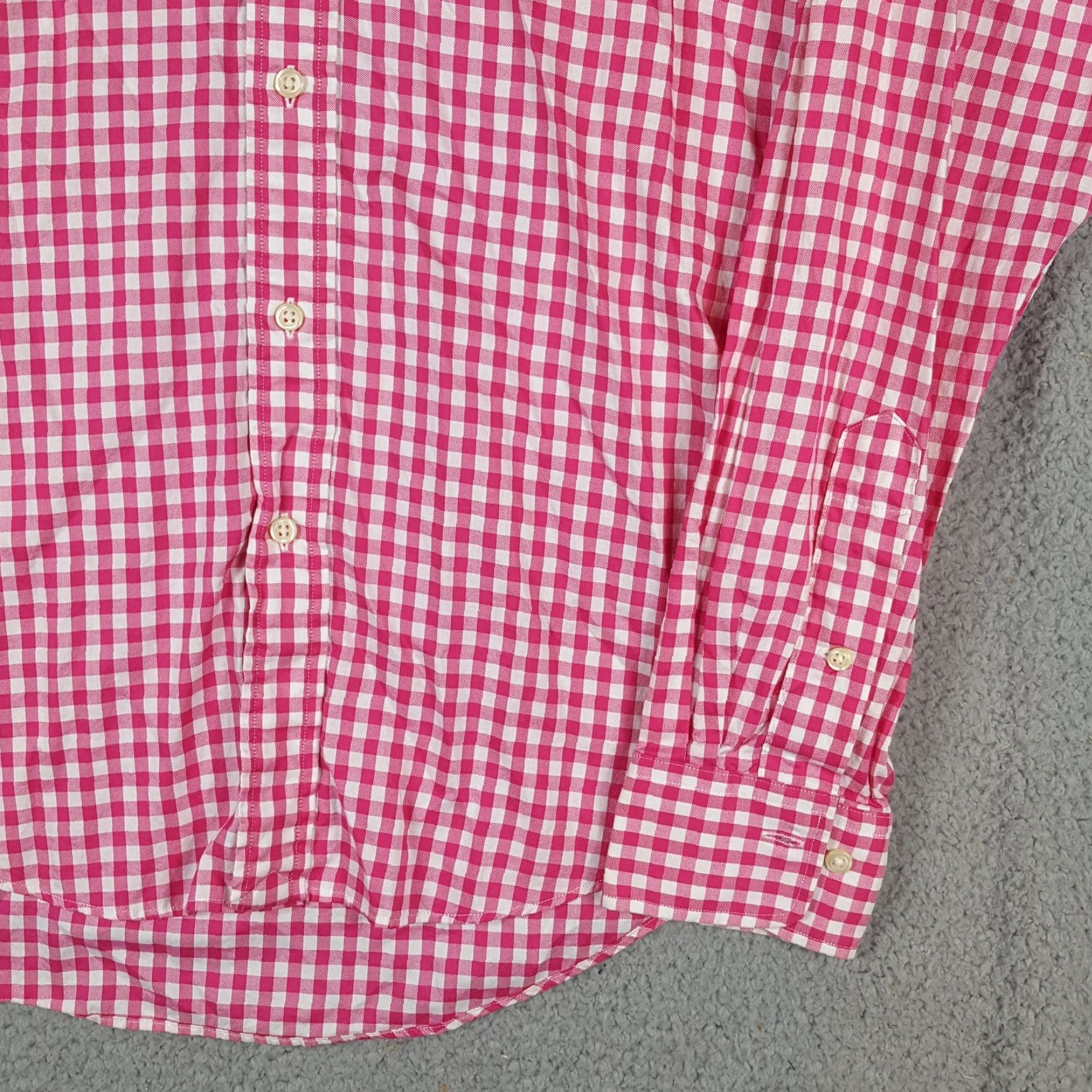 Polo Ralph Lauren VINTAGE Polo Ralph Lauren Men's Button-Up Shirt Long Sleeve Plaid Gingham Pink 90s Classic Preppy Casual Size US M / EU 48-50 / 2 - 3 Thumbnail