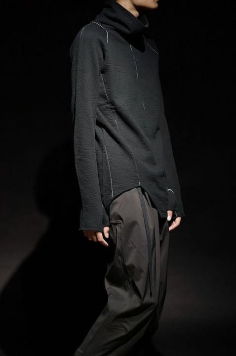 The Viridi-anne Assymetric Scar Stitch Turtleneck - BLACK JP 3 Size US L / EU 52-54 / 3 - 1 Thumbnail