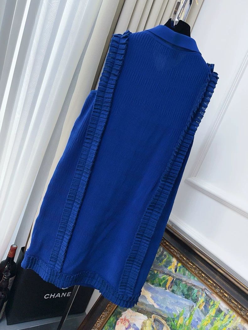 Chanel Chanel Terminal series royal blue pleated lace vest dress Size XS / US 0-2 / IT 36-38 - 2 Thumbnail