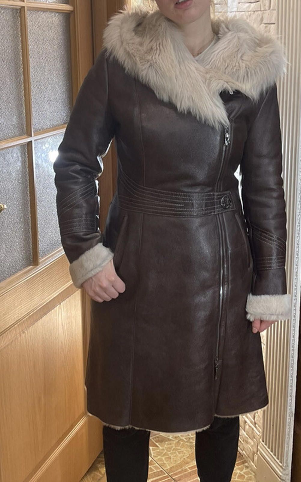 Toyo Enterprises TOTO Sheepskin Shearling Leather Zipped Hooded Coat Sz S/M Size S / US 4 / IT 40 - 3 Thumbnail