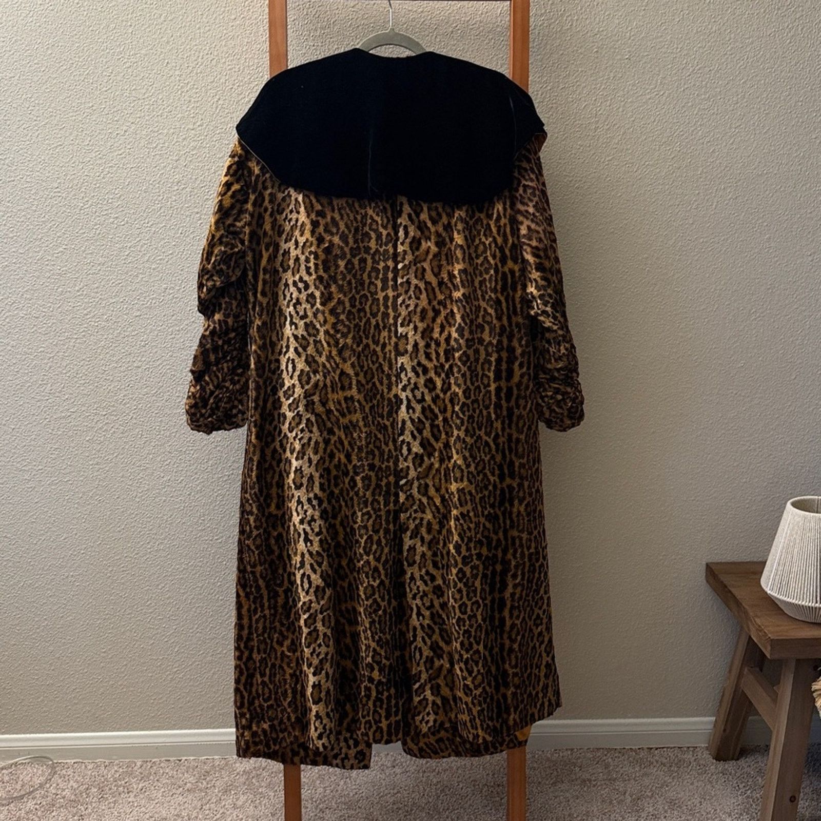 Other Vintage Cathy Waterman Leopard Long Coat with blk caplet Size L / US 10 / IT 46 - 7 Thumbnail