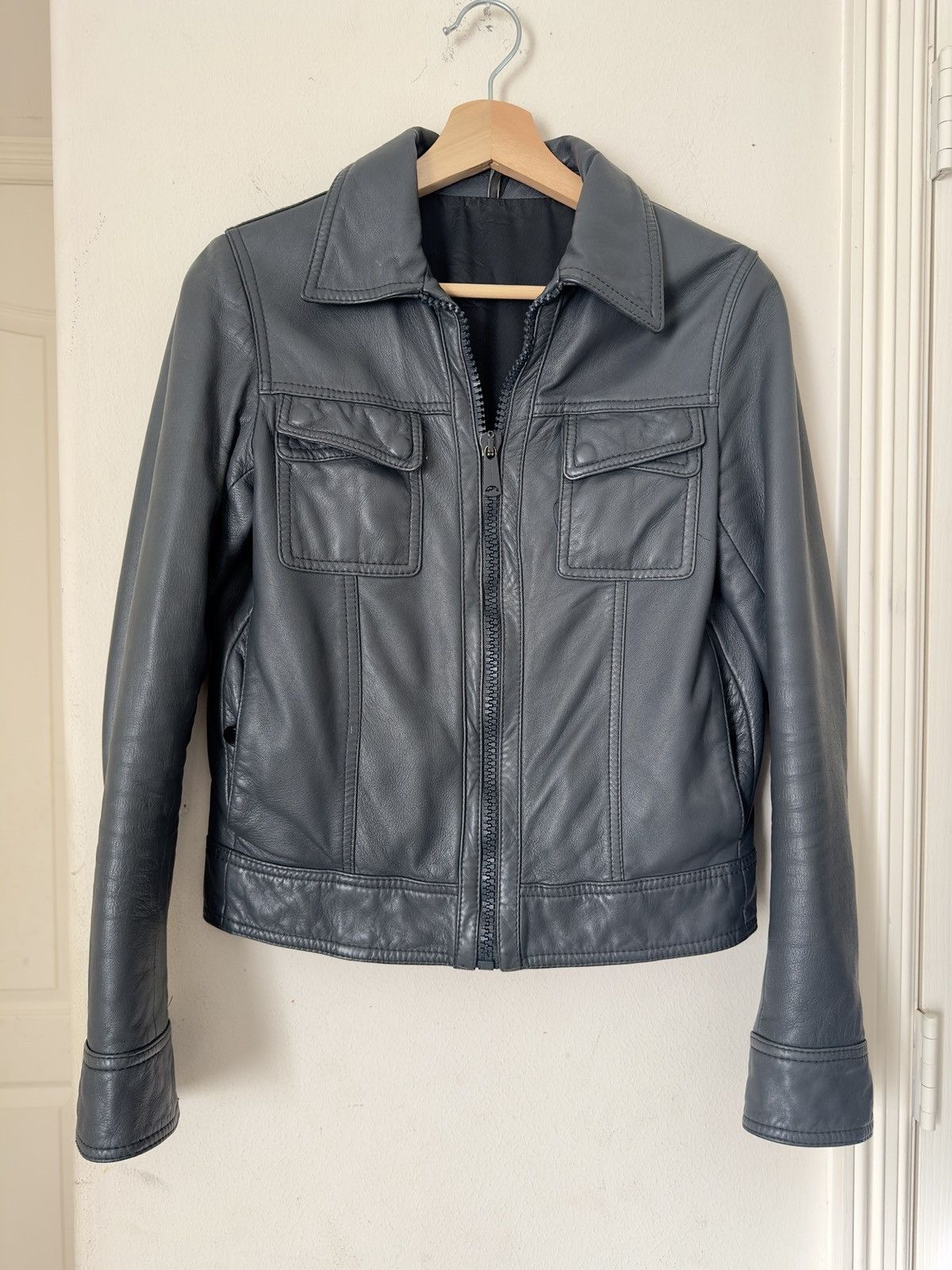 AW06 dior homme cross pocket calfskin leather jacket