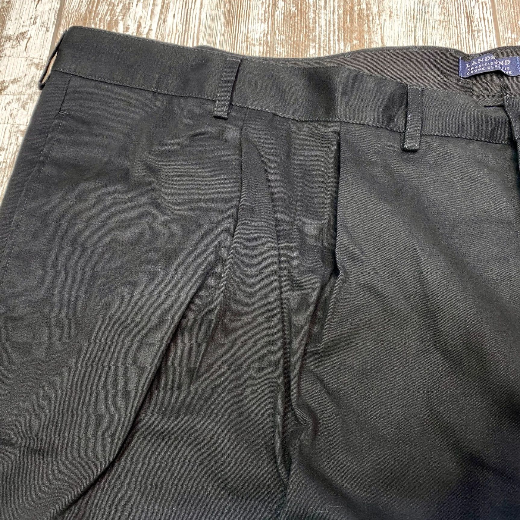 Lands' End Lands' End Chino Pants Mens 52x29 Black Traditional Fit Pleated NEW 7555 Size US 36 / EU 52 - 5 Thumbnail