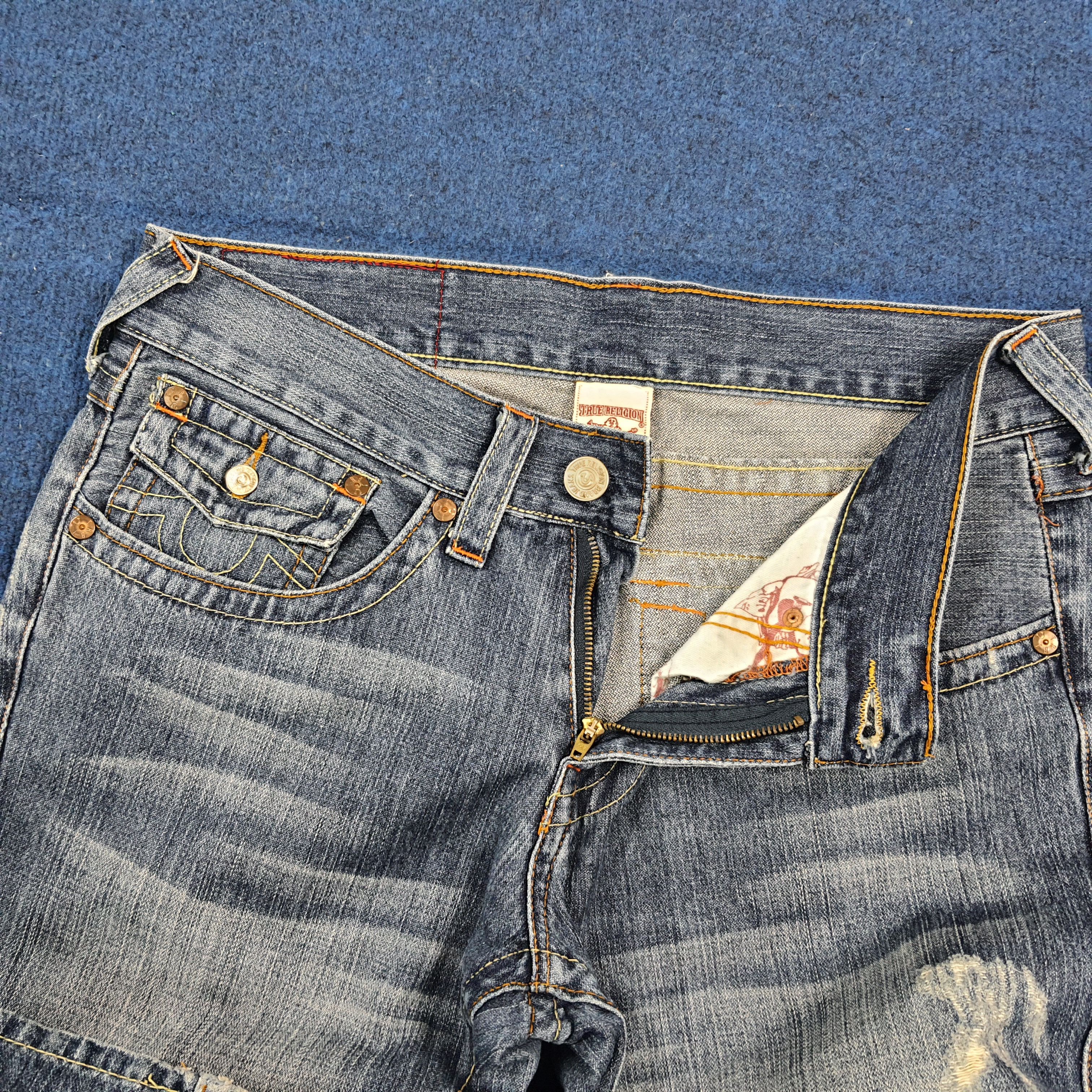 True Religion Rare True Religion Joey World Tour Embroidery Jeans C297N15 Size US 33 - 7 Thumbnail