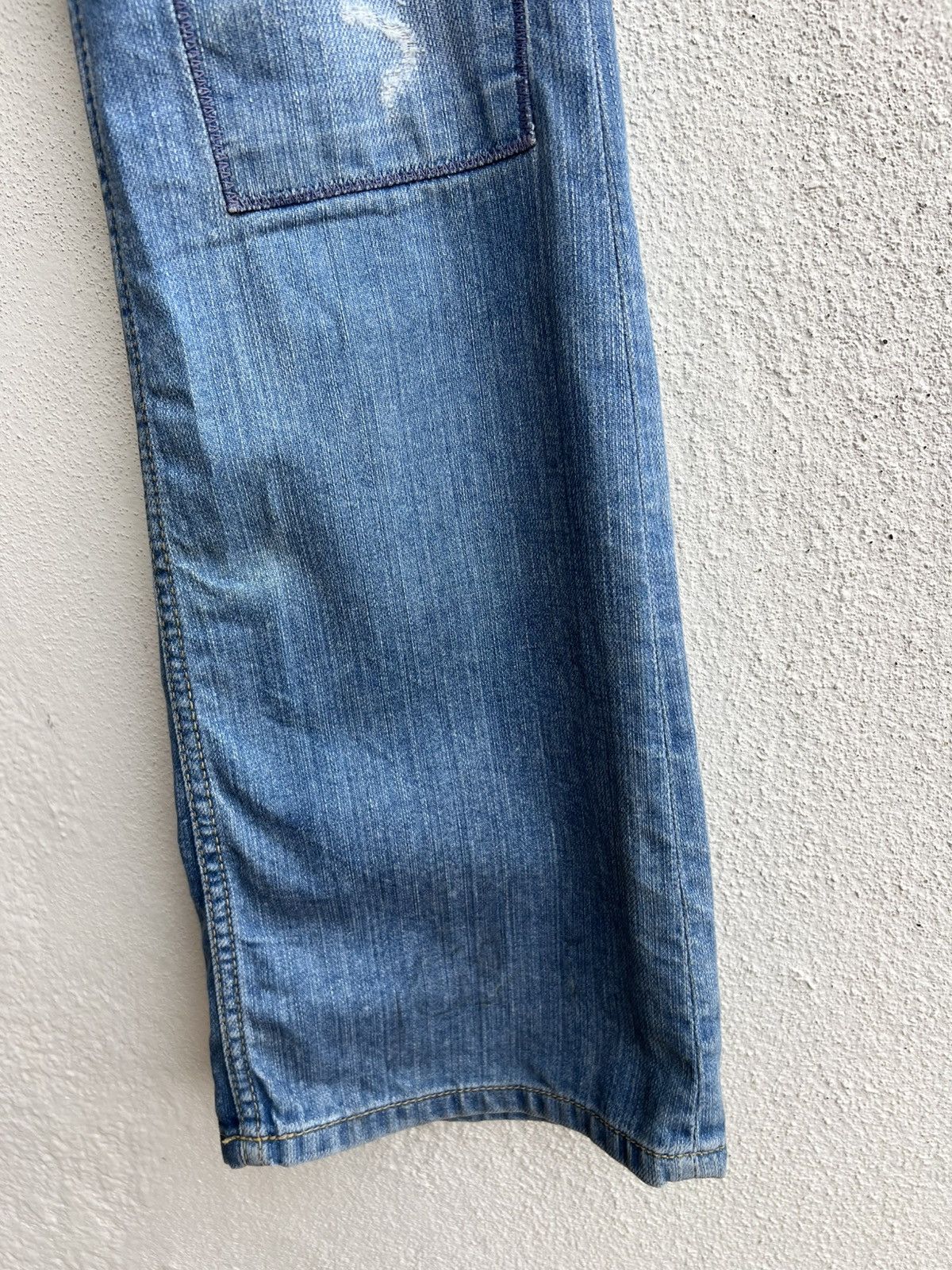 Jimmy Taverniti Vintage 00s Taverniti Embroidery Denim Peggy Flare Jeans Size US 29 - 13 Thumbnail