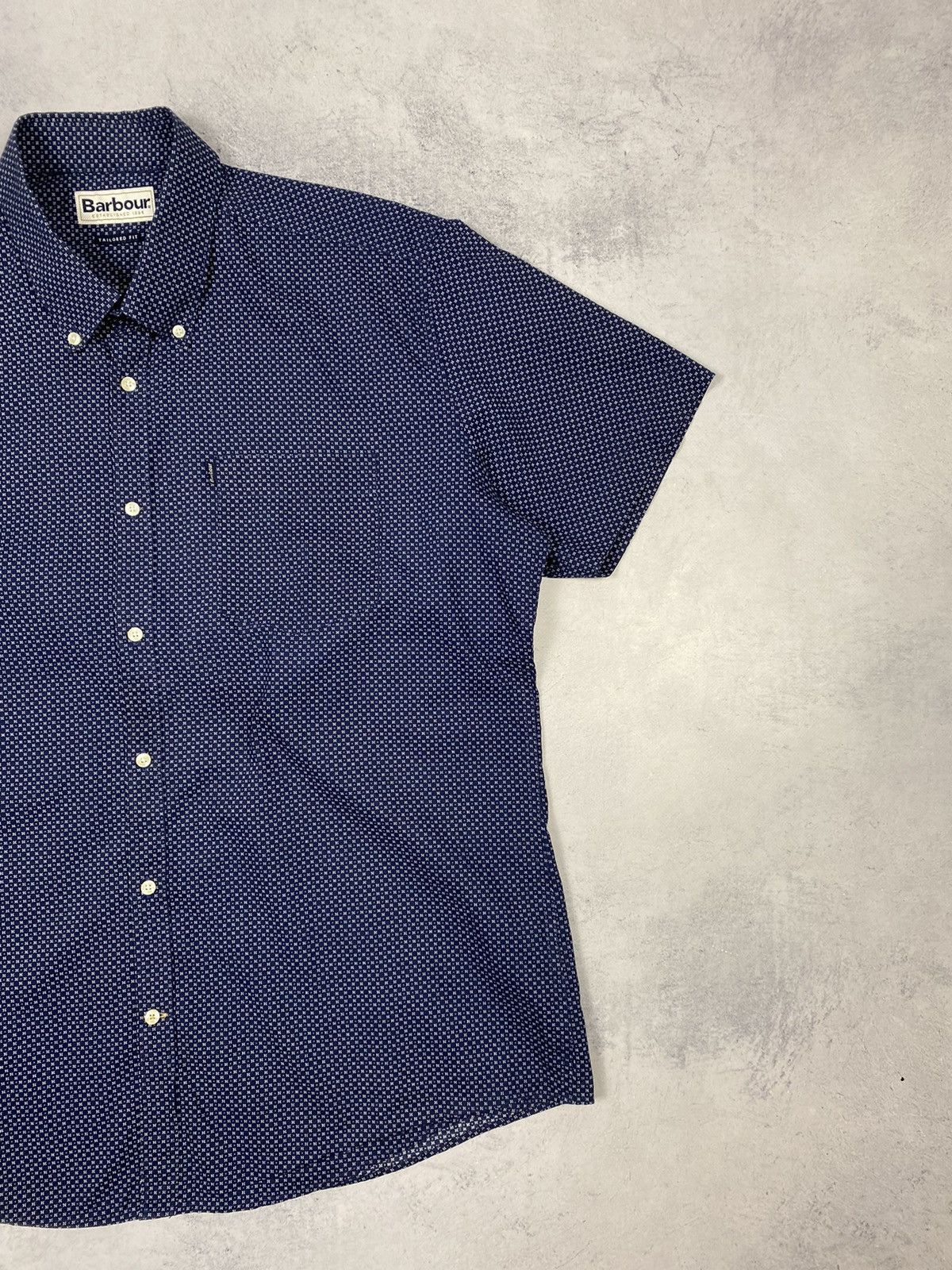Barbour Barbour Designer Blue Button Up Short Sleeve Shirt Men’s Size US L / EU 52-54 / 3 - 4 Thumbnail